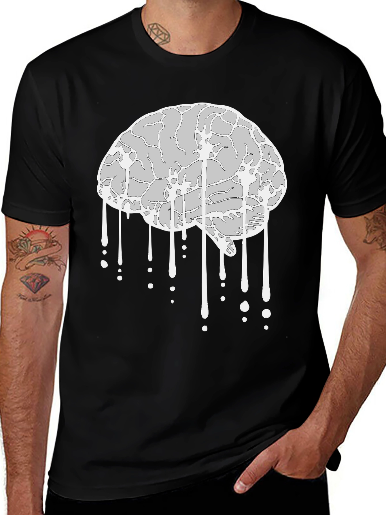 Variant 19 of Brain Drip Graphic Tee - Stylish Cotton T-Shirt