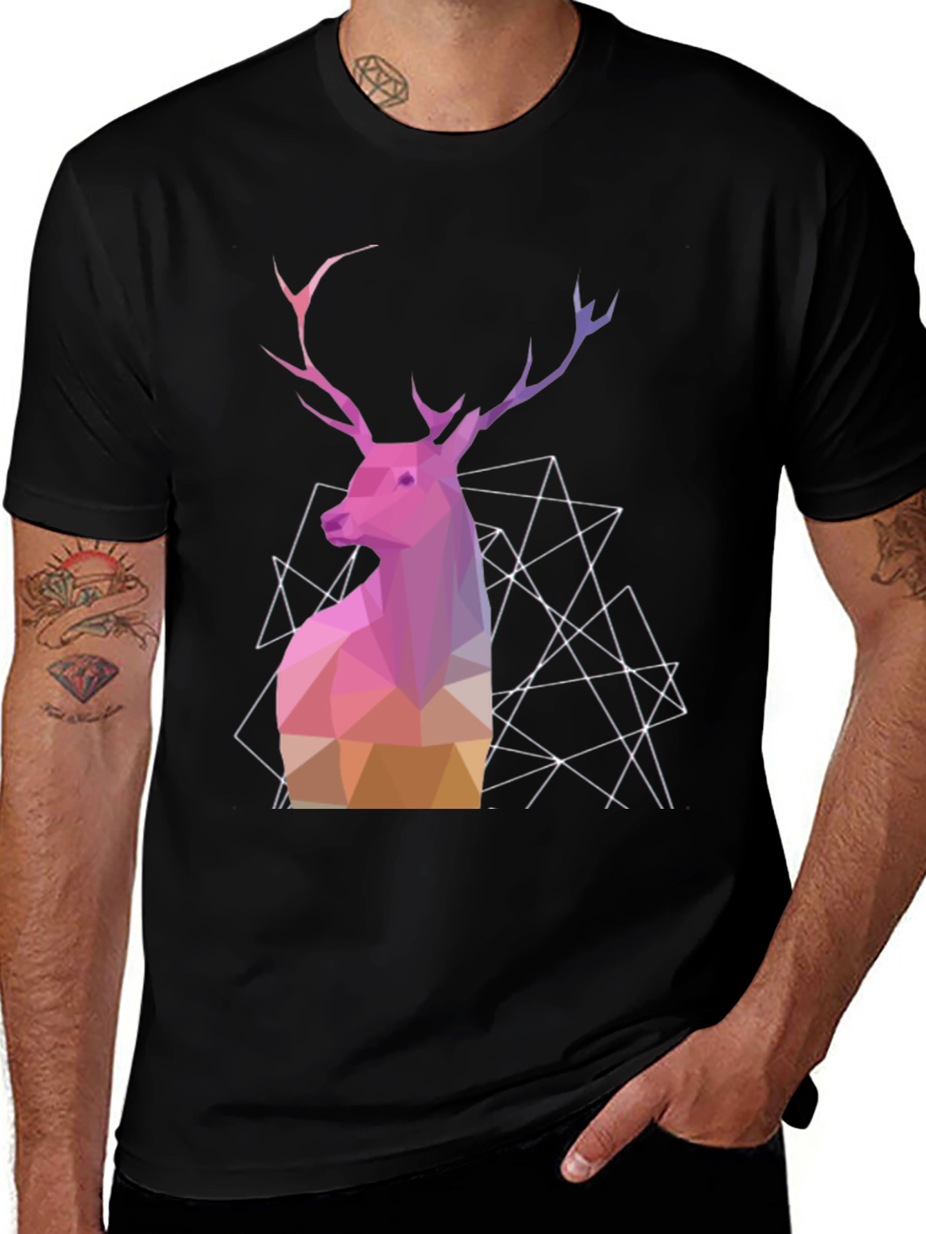 Variant 16 of Geometric Deer Graphic Tee - Modern Animal Design