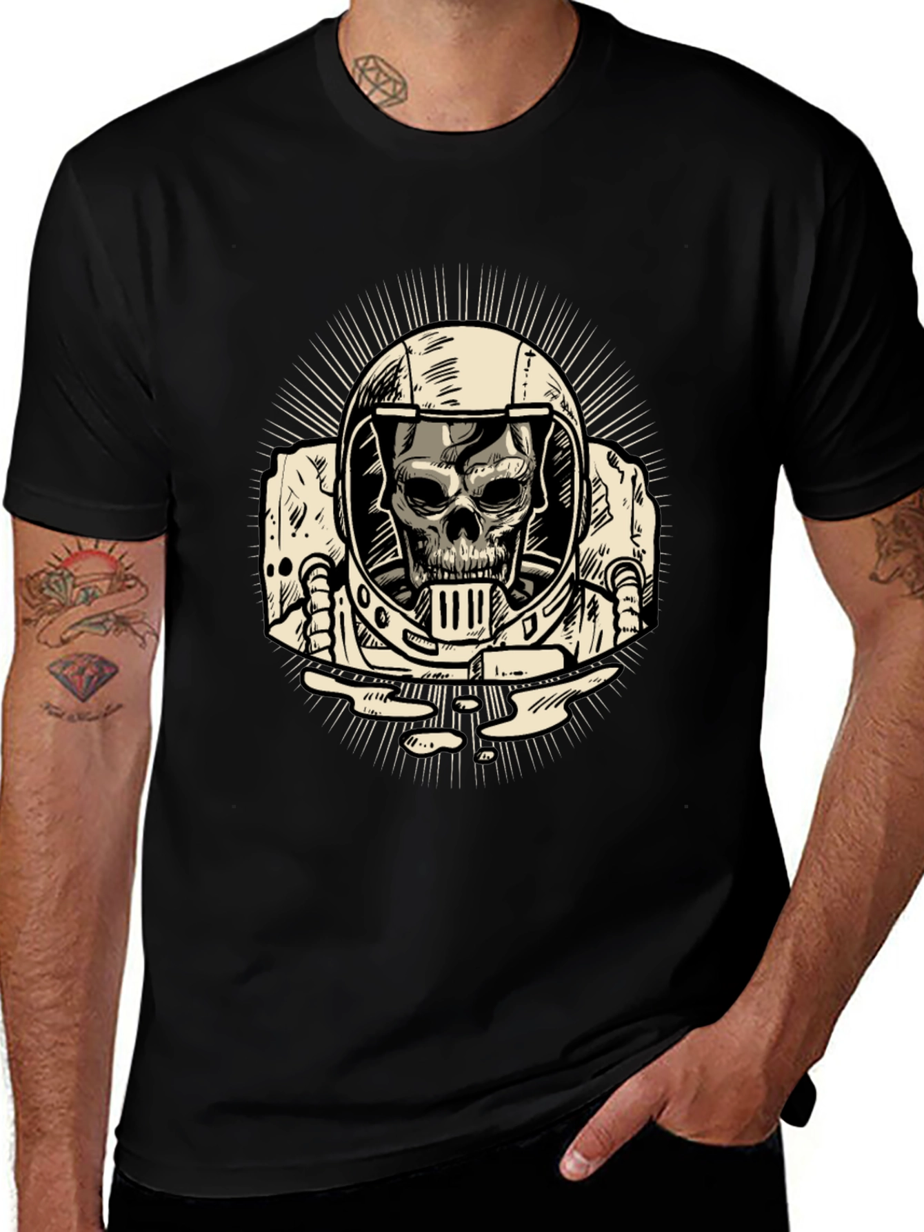 Skull Astronaut T-Shirt - Outer Space Graphic Tee
