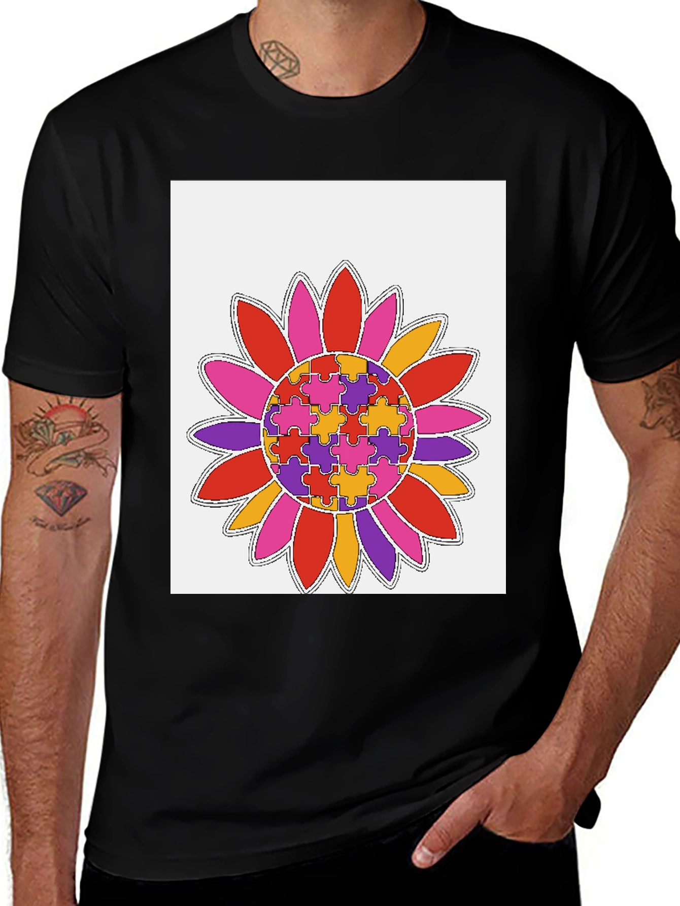 Variant 8 of Autism Awareness Flower Graphic Tee