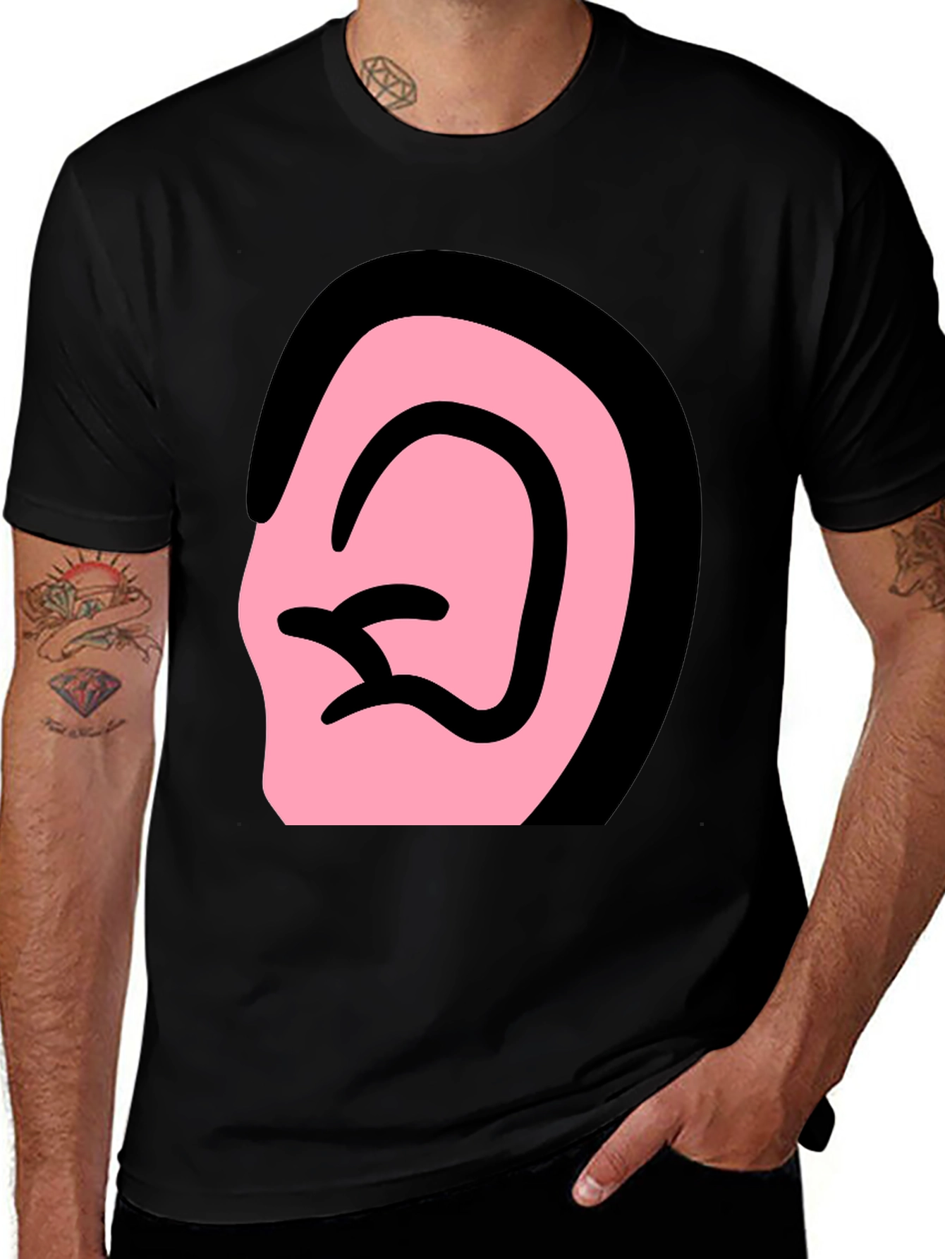 Variant 27 of Ear Graphic Black T-Shirt
