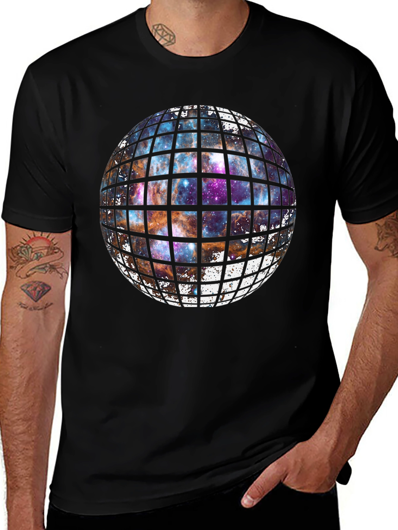 Variant 26 of Nebula Globe Graphic T-Shirt - Stylish Space Design