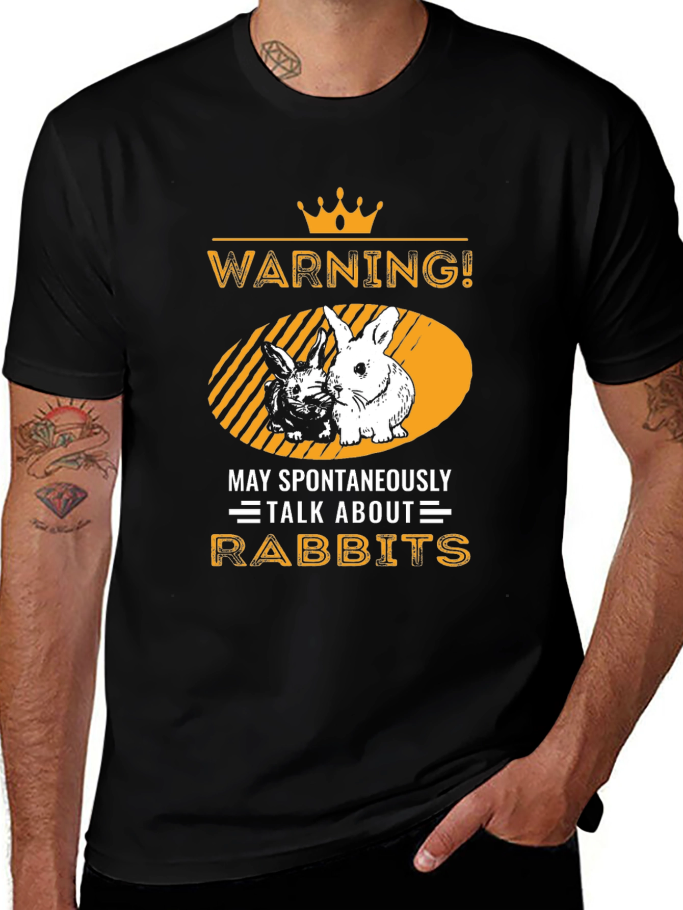 Variant 25 of Warning! May Spontaneously Talk About Rabbits T-Shirt