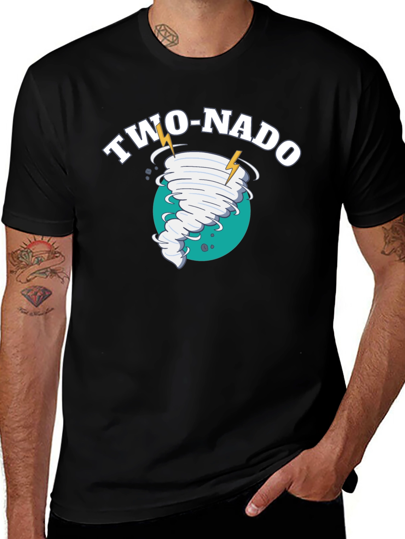 Variant 10 of Two-Nado Black Graphic T-Shirt