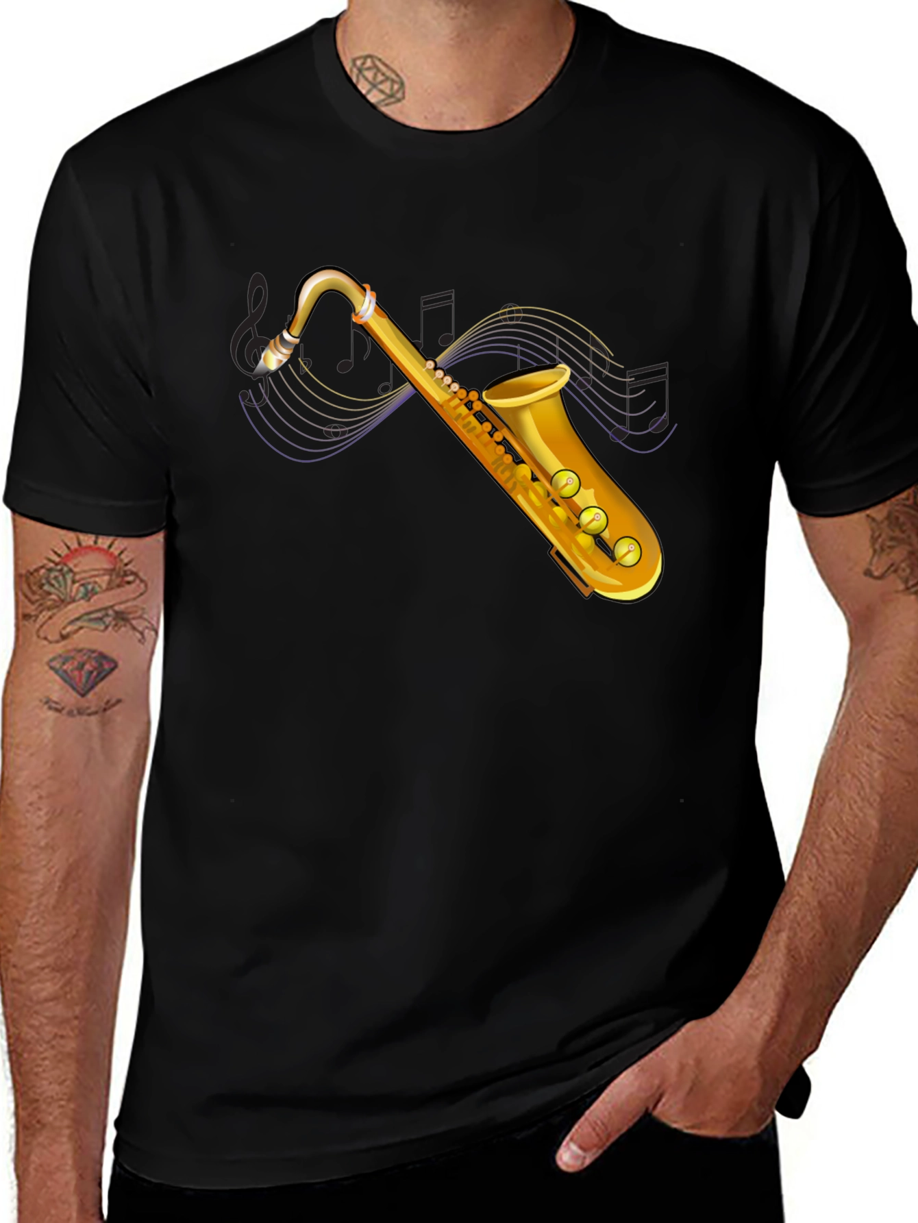 Variant 26 of Saxophone Graphic T-Shirt - Music Lover Tee