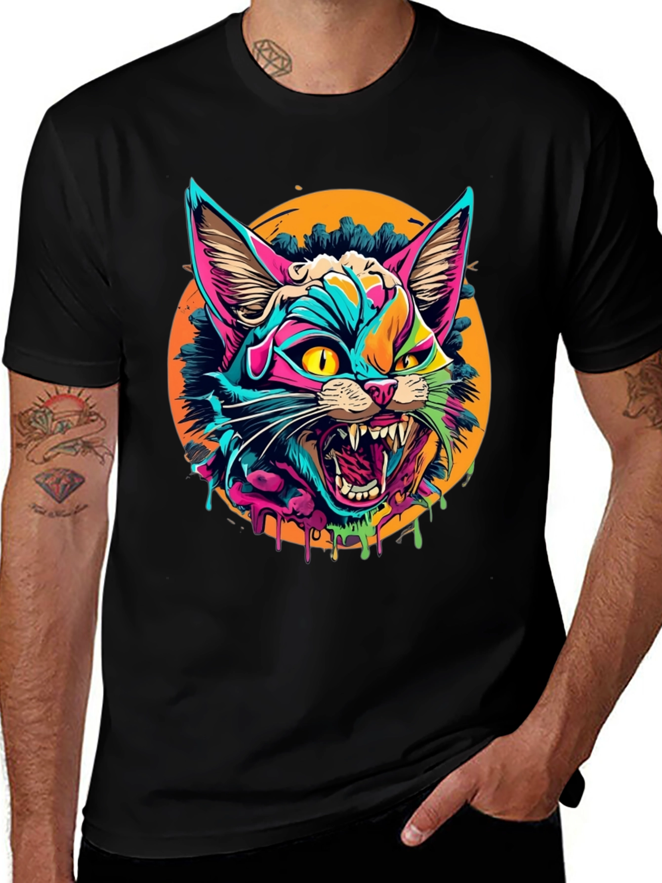 Variant 27 of Vibrant Cat Graphic T-Shirt