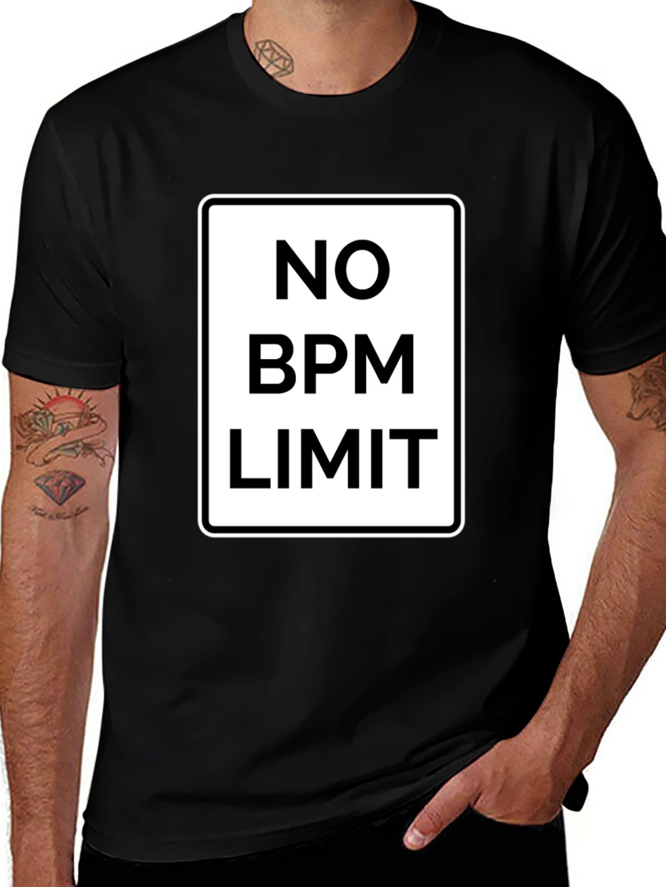 Variant 20 of No BPM Limit Black Graphic T-Shirt