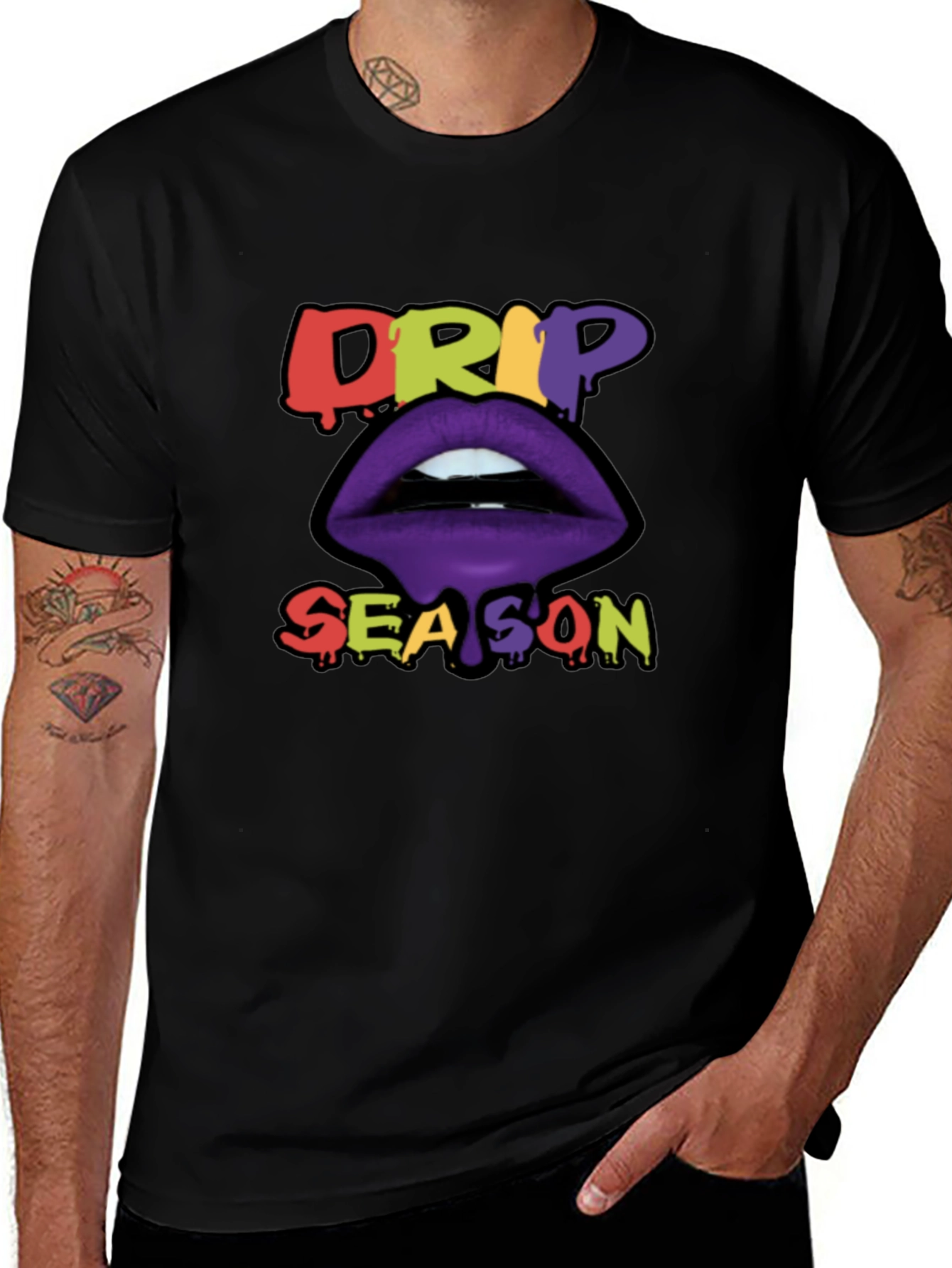 Variant 4 of Drip Season Graphic Tee - Stylish Men's T-Shirt