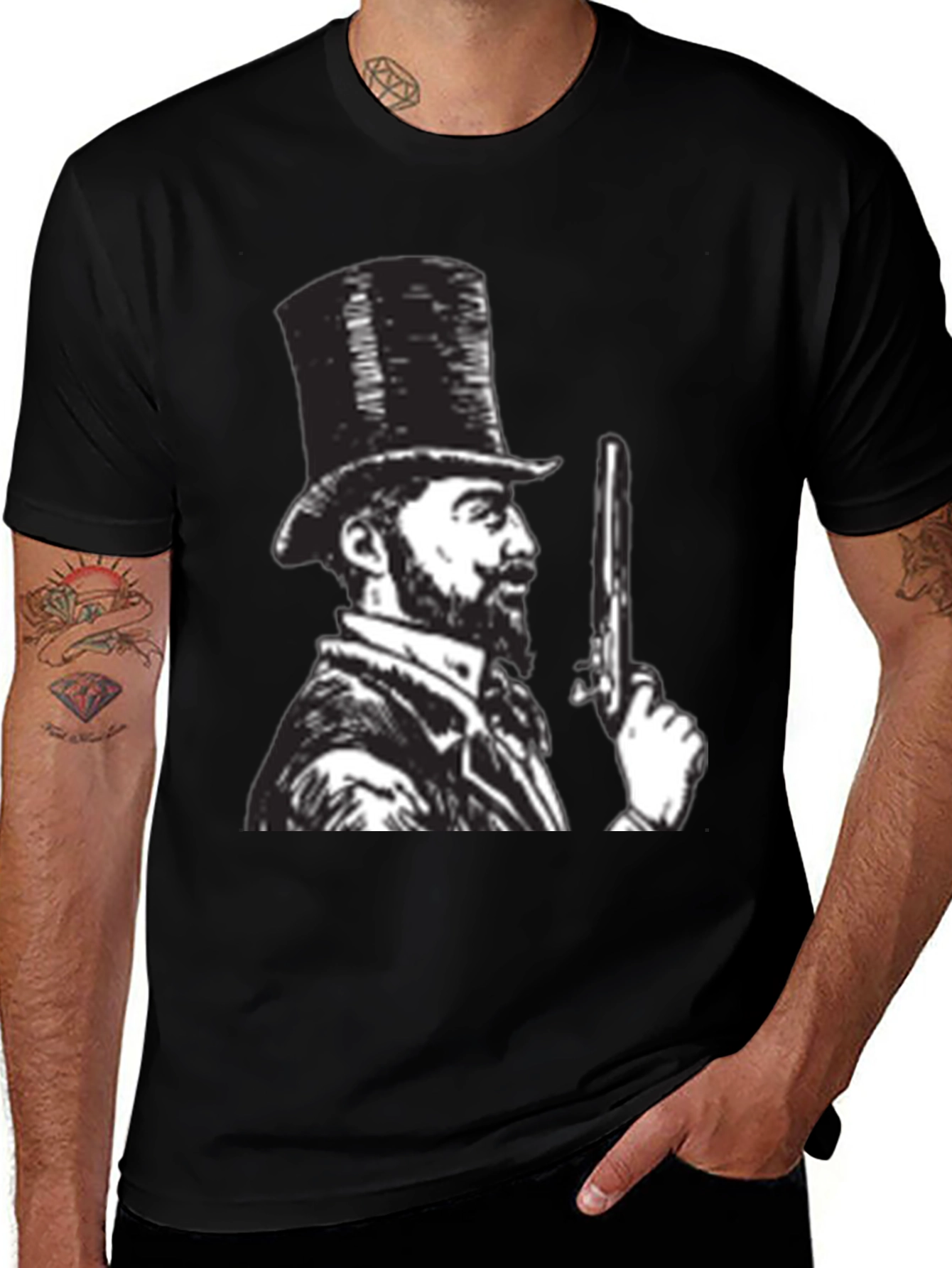 Variant 16 of Top Hat Gunman Graphic Tee