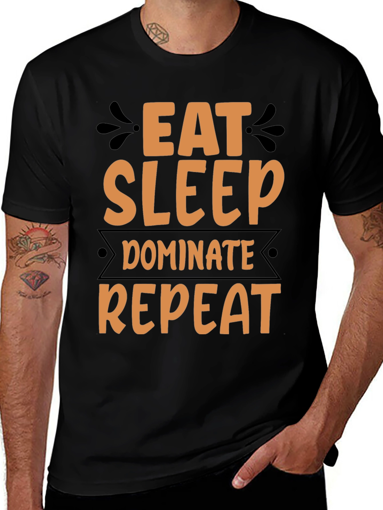 Variant 22 of Eat Sleep Dominate Repeat Graphic T-Shirt