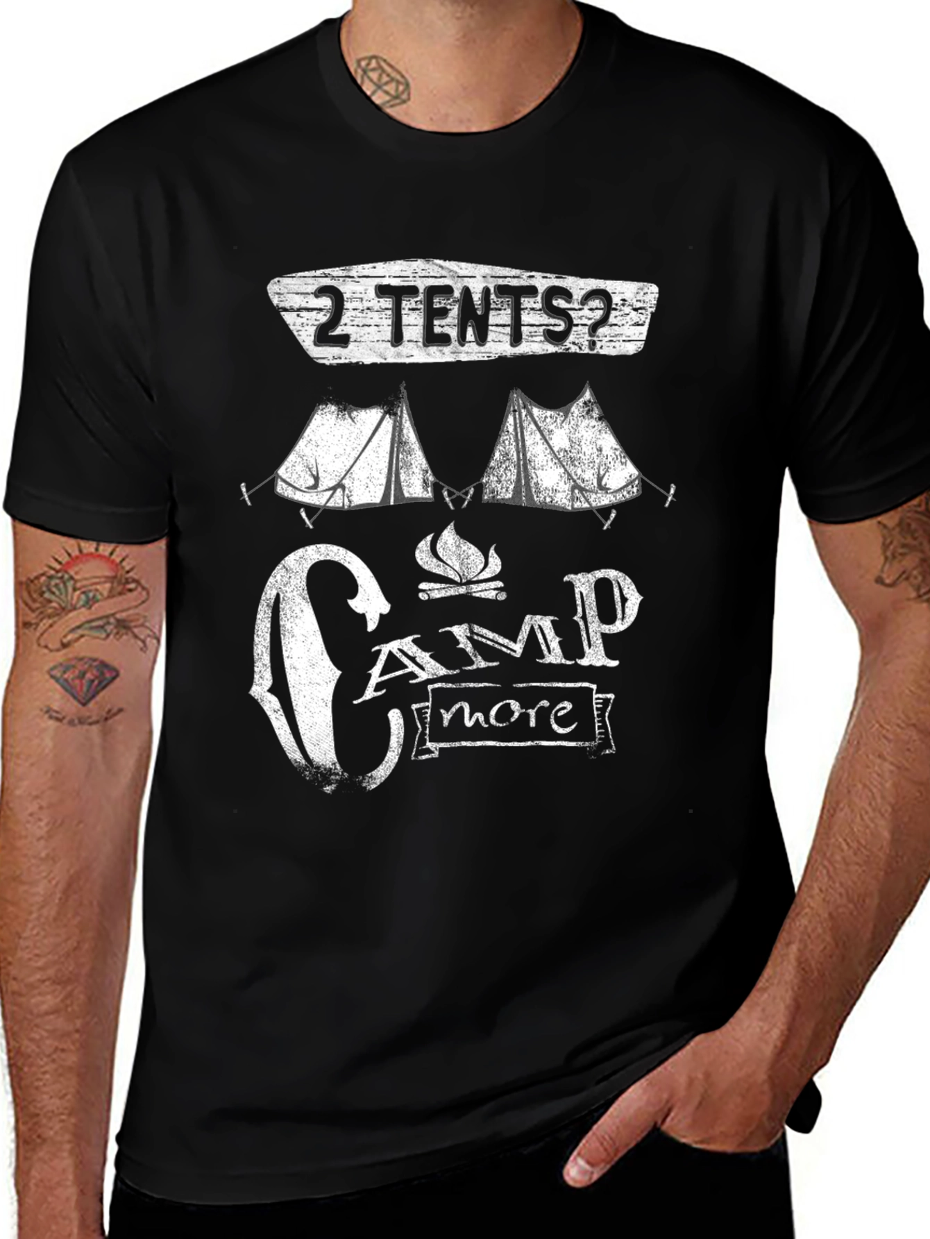 Variant 27 of 2 Tents? Camp More Black Graphic T-Shirt