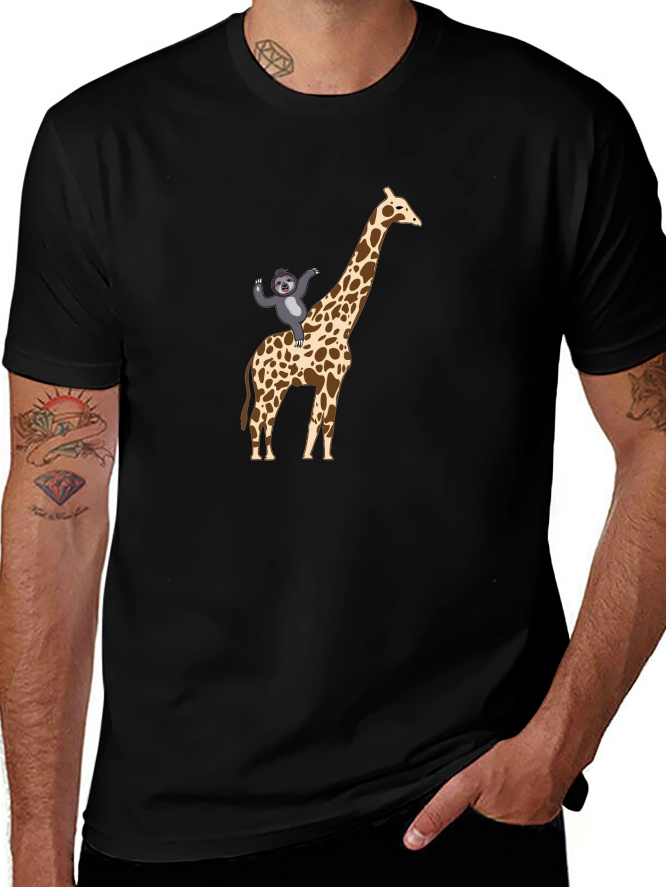 Variant 27 of Giraffe & Sloth Graphic T-Shirt
