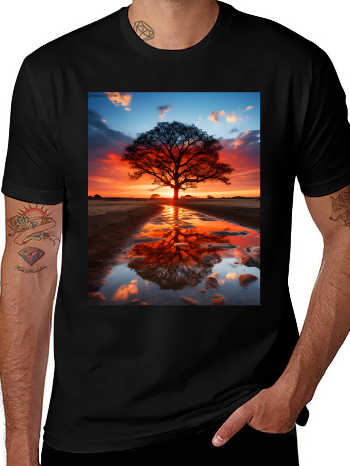 Variant 15 of Sunset Tree Reflection Graphic Tee