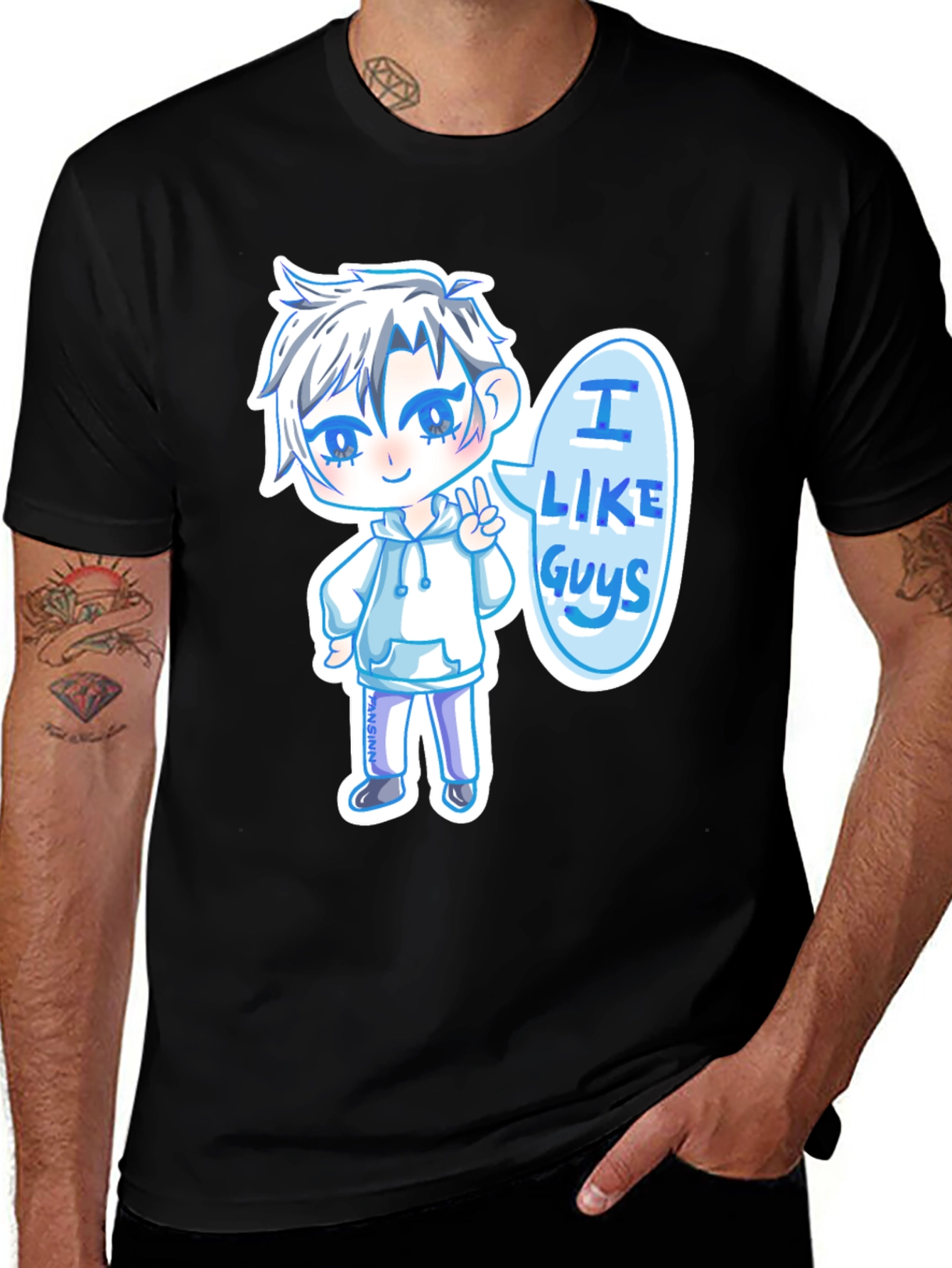 Variant 20 of I Like Guys Anime Style Graphic T-Shirt