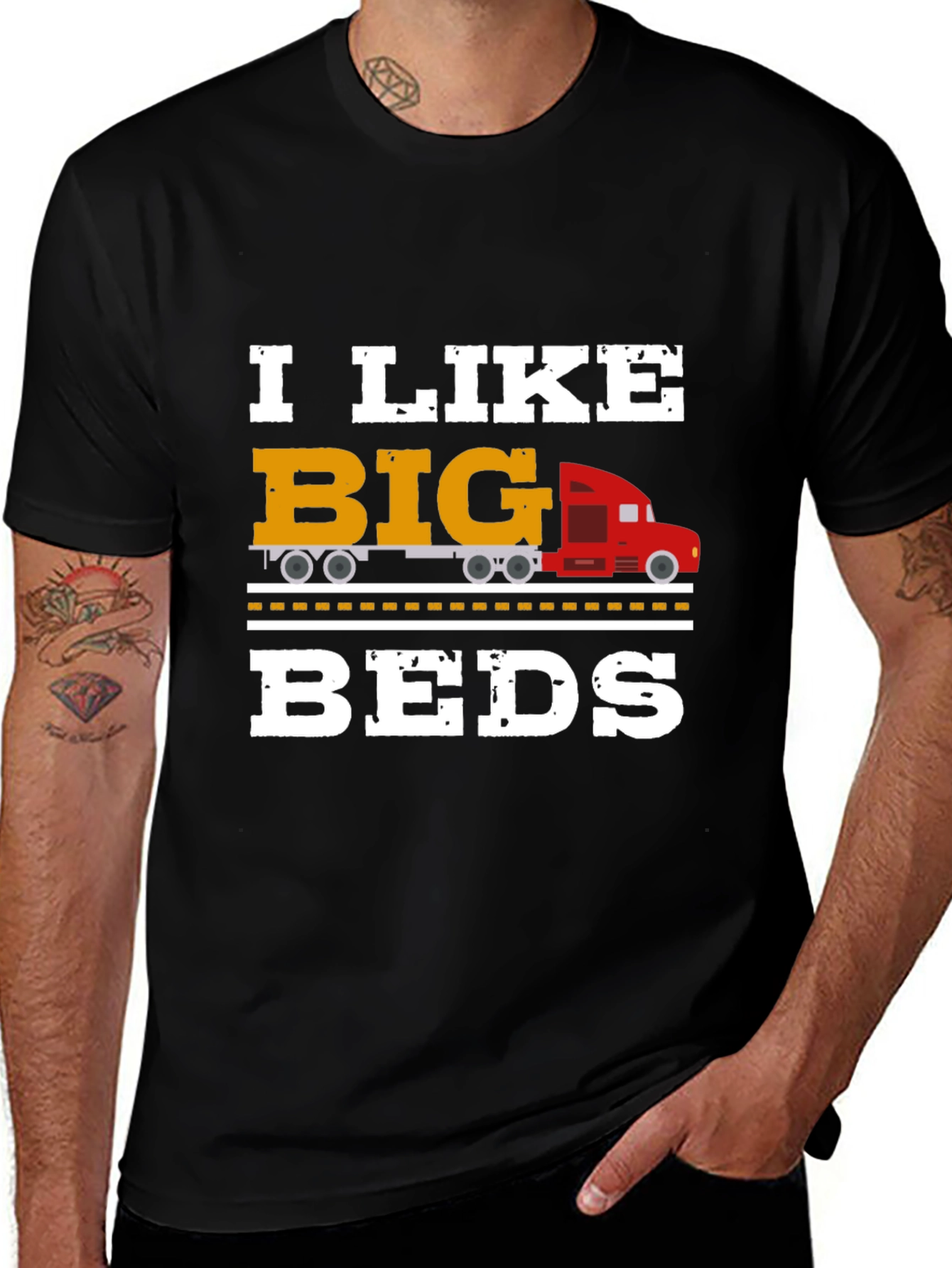 Variant 21 of I Like Big Beds Trucker T-Shirt