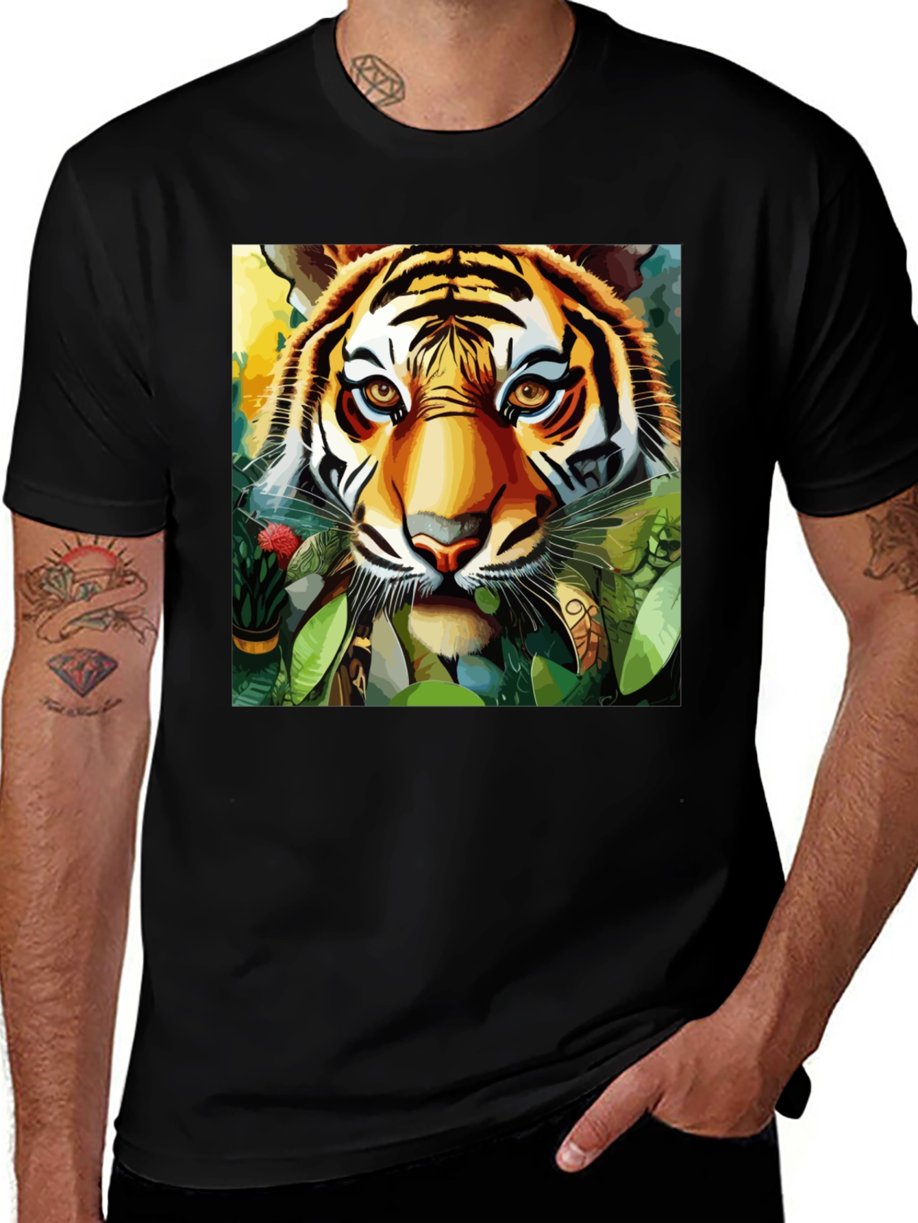 Variant 21 of Tiger Portrait Graphic Tee - Bold Jungle Style