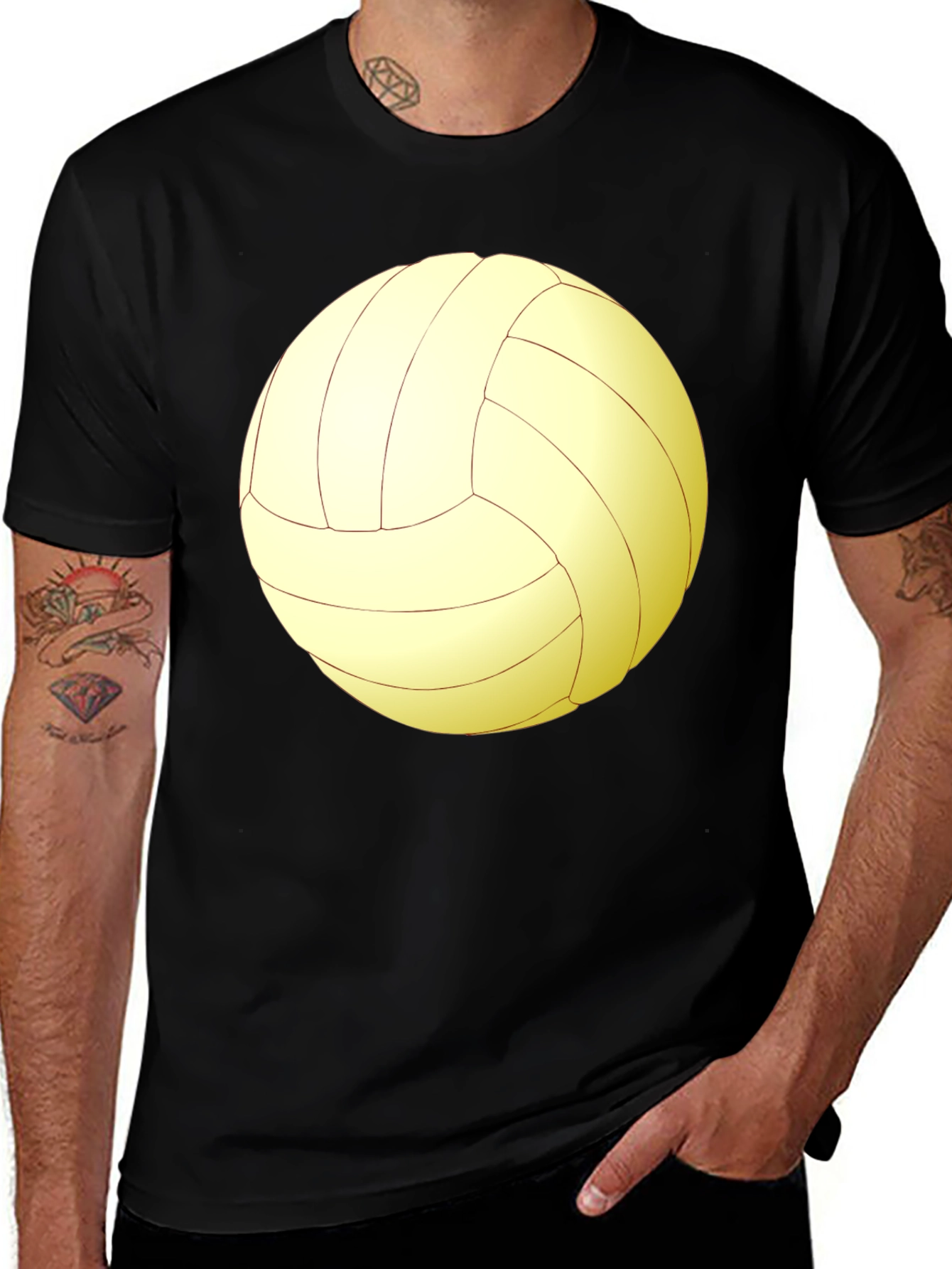 Variant 21 of Volleyball Graphic Tee - Sporty Black T-Shirt