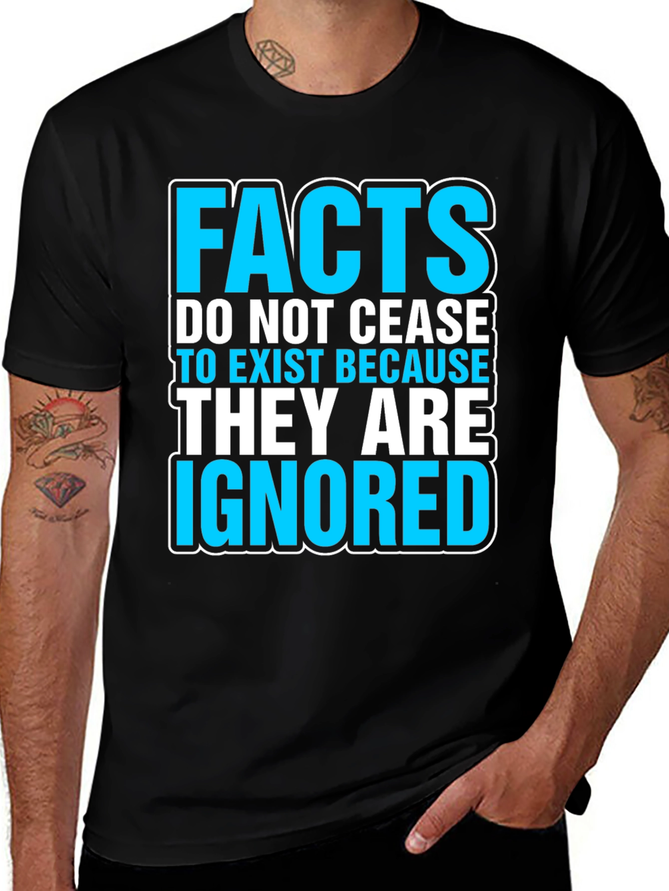Facts Ignored Black Graphic T-Shirt