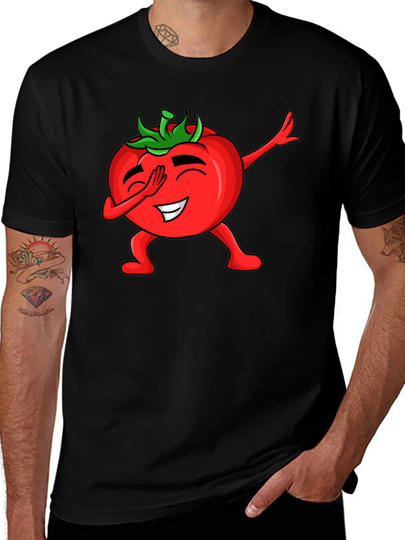 Variant 19 of Tomato Dabbing Black T-Shirt