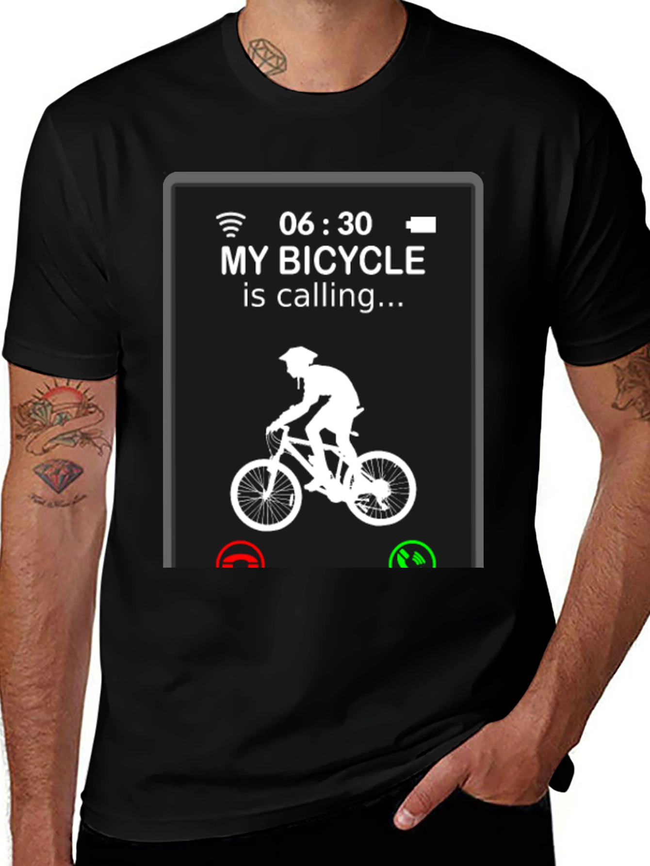 Variant 27 of My Bicycle is Calling T-Shirt - Cyclist Humor Tee