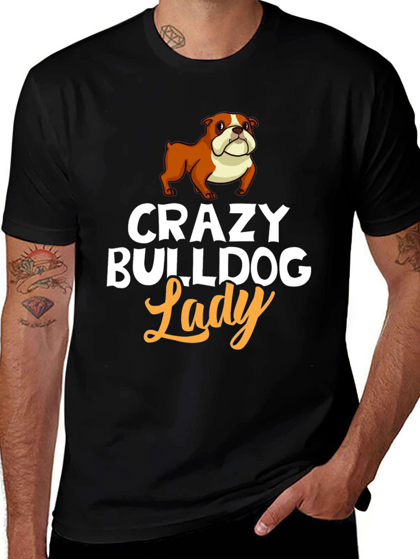 Variant 8 of Crazy Bulldog Lady T-Shirt