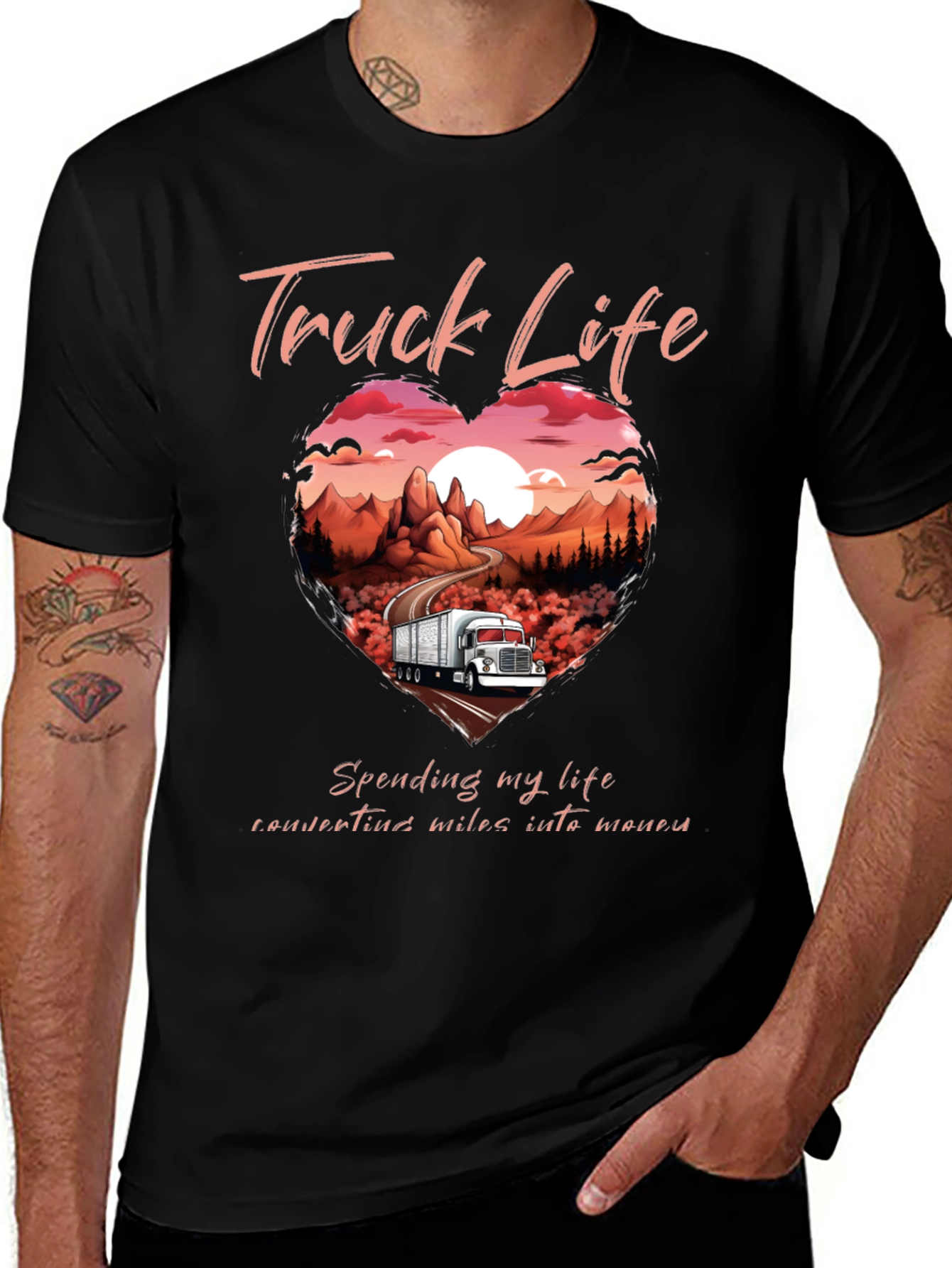 Variant 25 of Truck Life Graphic Tee - For Truckers!