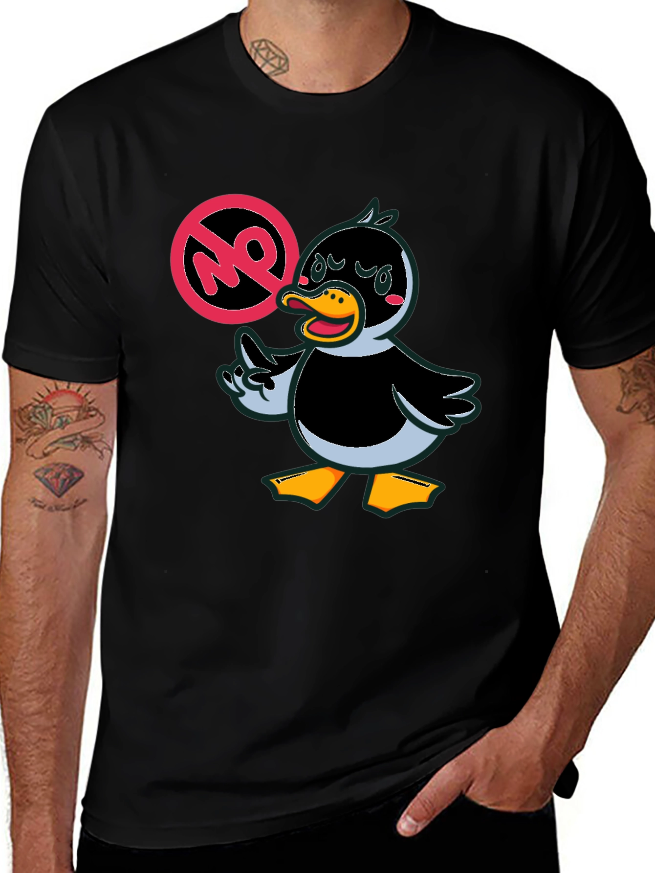Variant 6 of Funny Duck Graphic Tee - No Quacking Around!