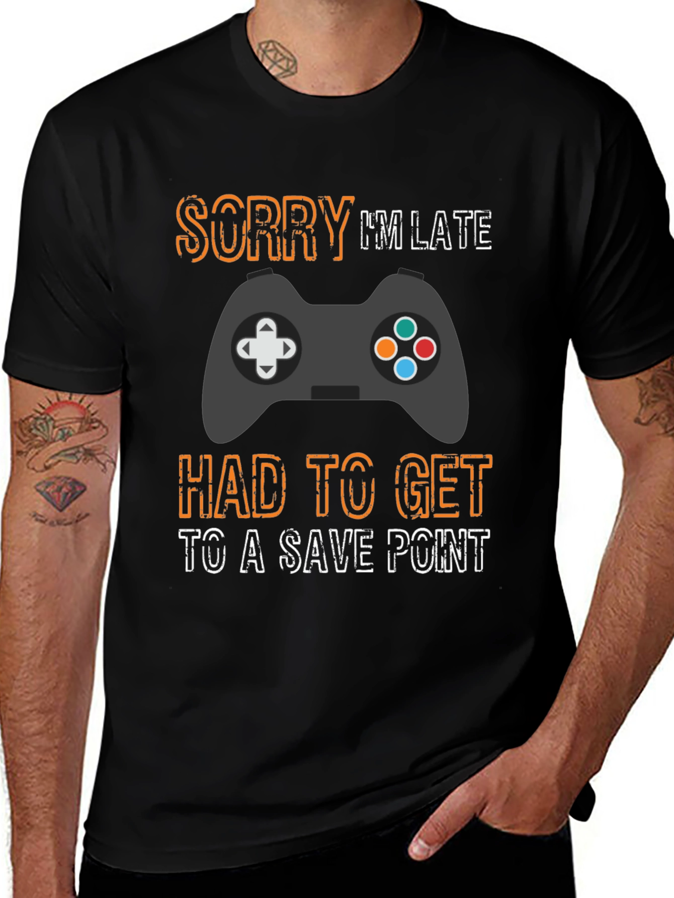 Variant 26 of Gamer Sorry I'm Late Save Point T-Shirt