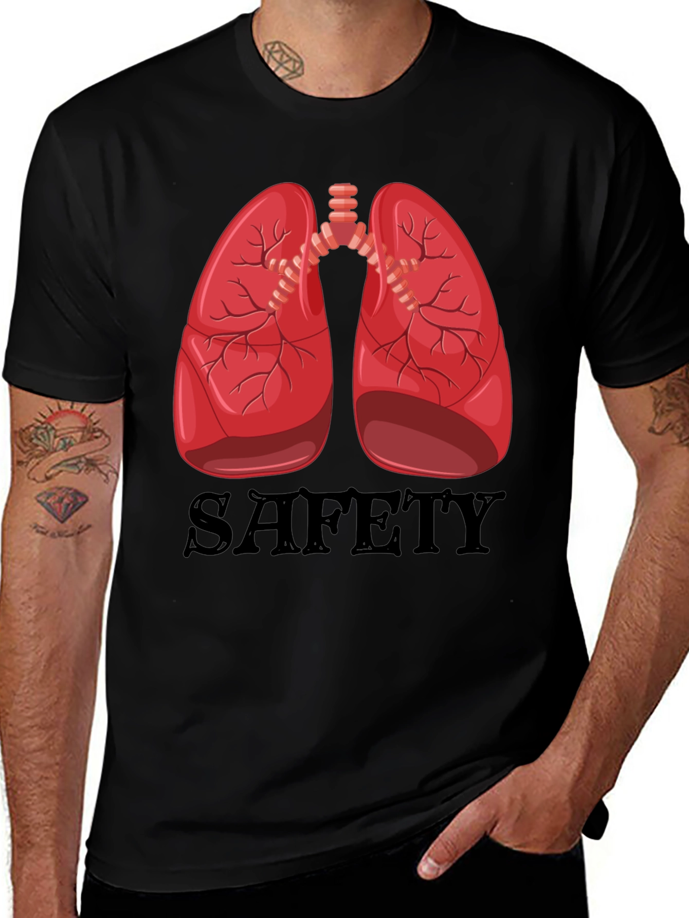 Variant 30 of Lungs Safety Graphic Tee - Medical Humor Shirt