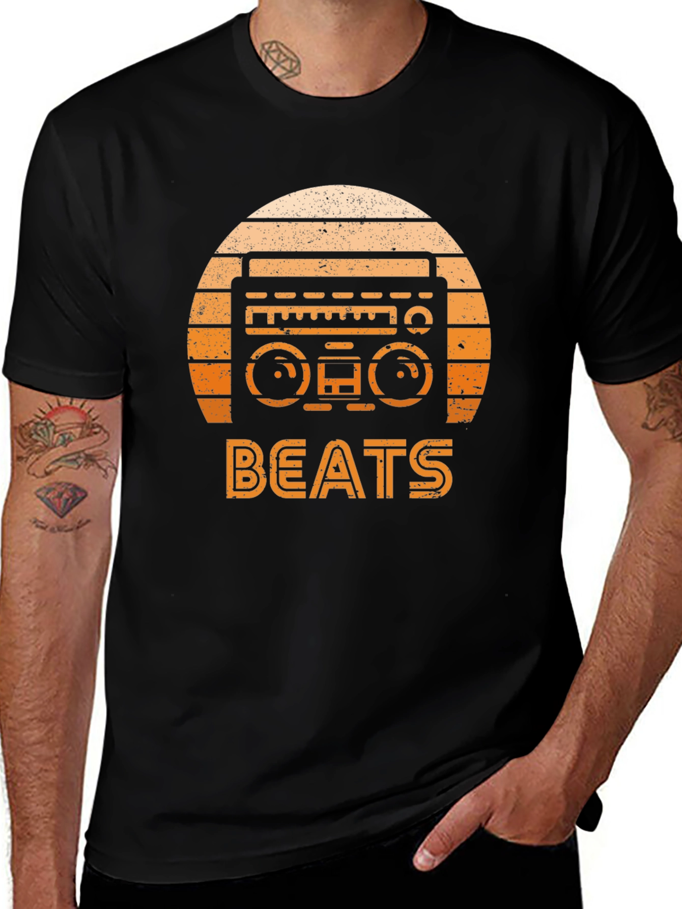 Variant 26 of Retro Boombox Beats Graphic T-Shirt - Vintage Style Tee