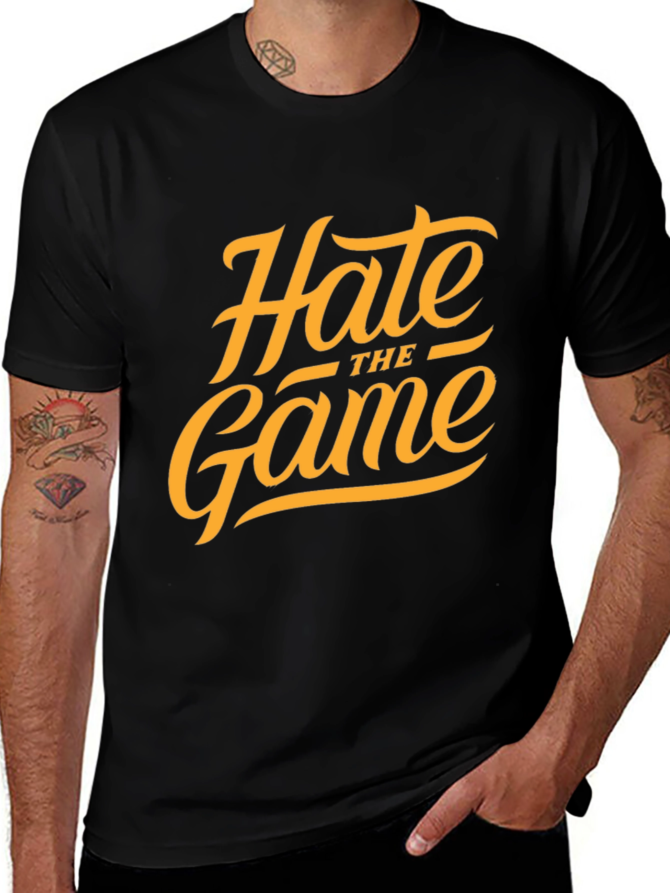 Variant 26 of Hate the Game Graphic Tee - Soft Cotton Black T-Shirt