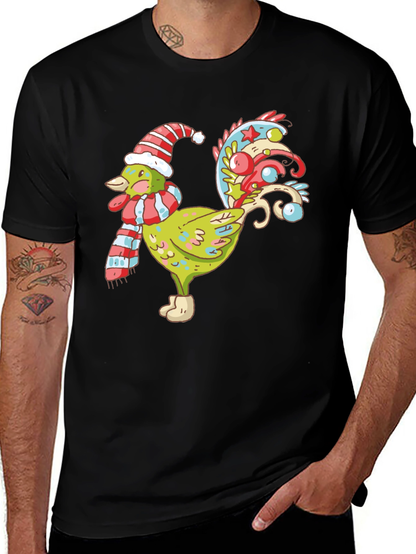 Variant 7 of Festive Rooster Graphic Tee
