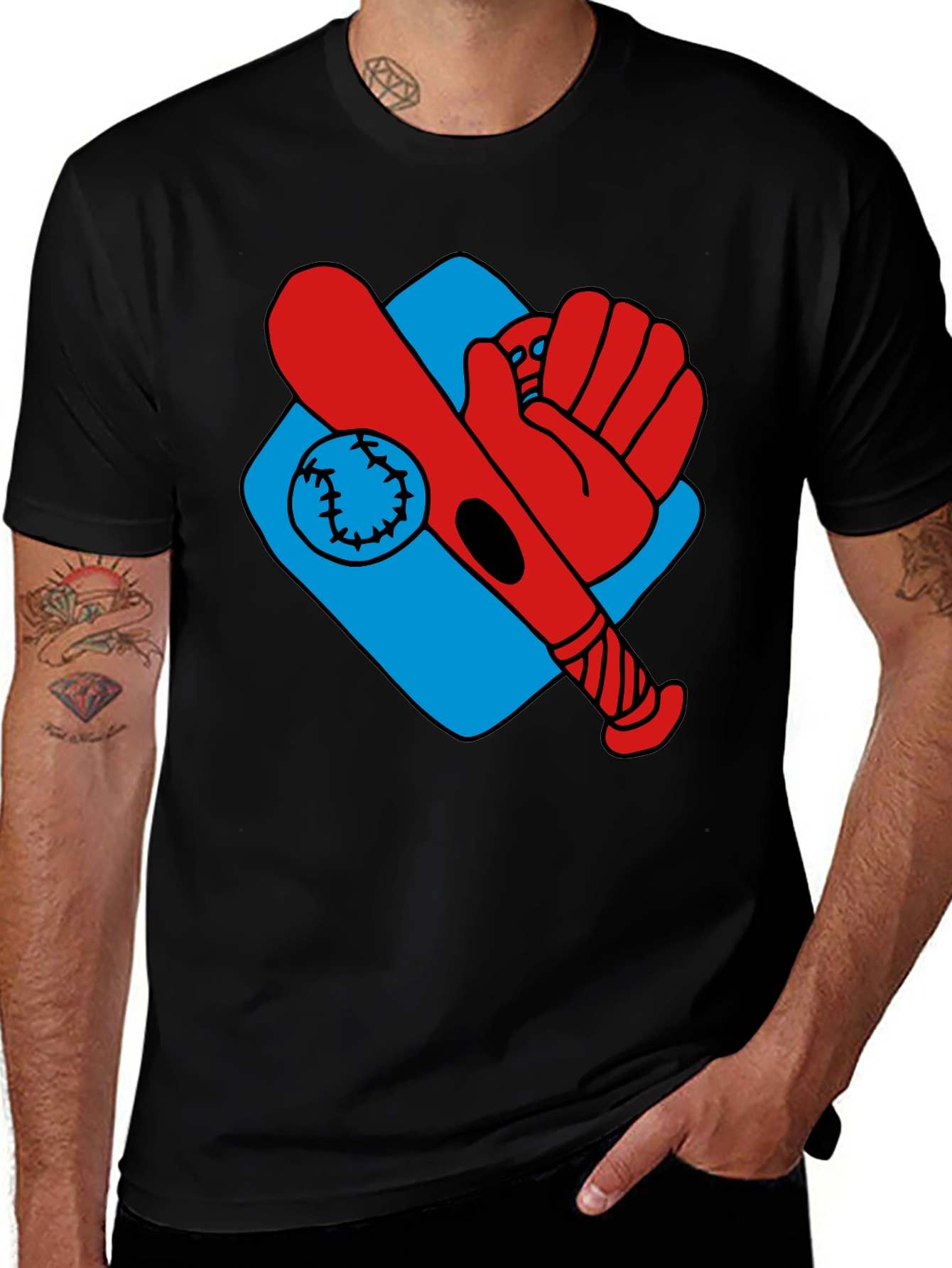 Variant 20 of Baseball T-Shirt - Bat, Glove, Ball Graphic Tee