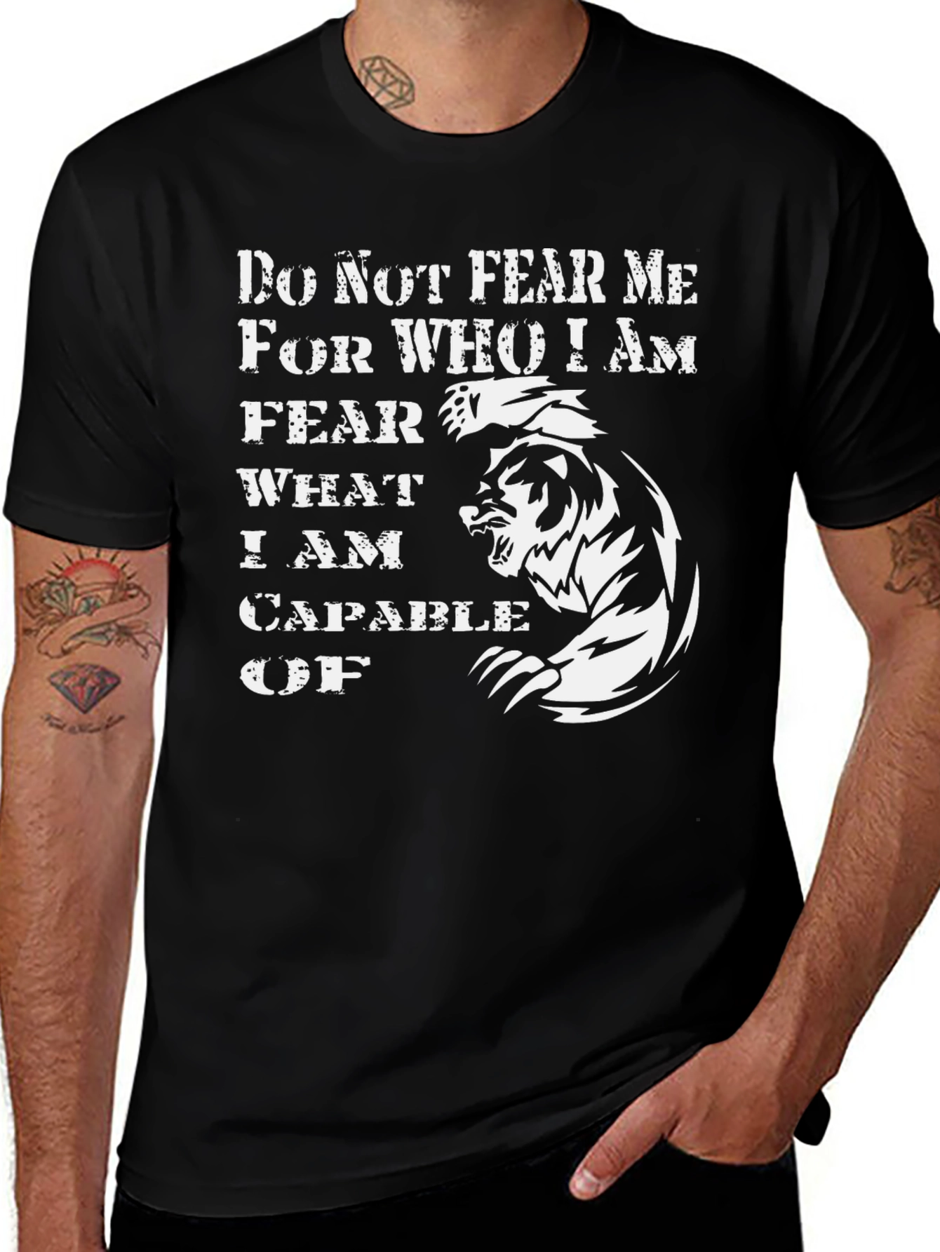Variant 24 of Fear Me Tiger Graphic T-Shirt - Bold Statement Tee