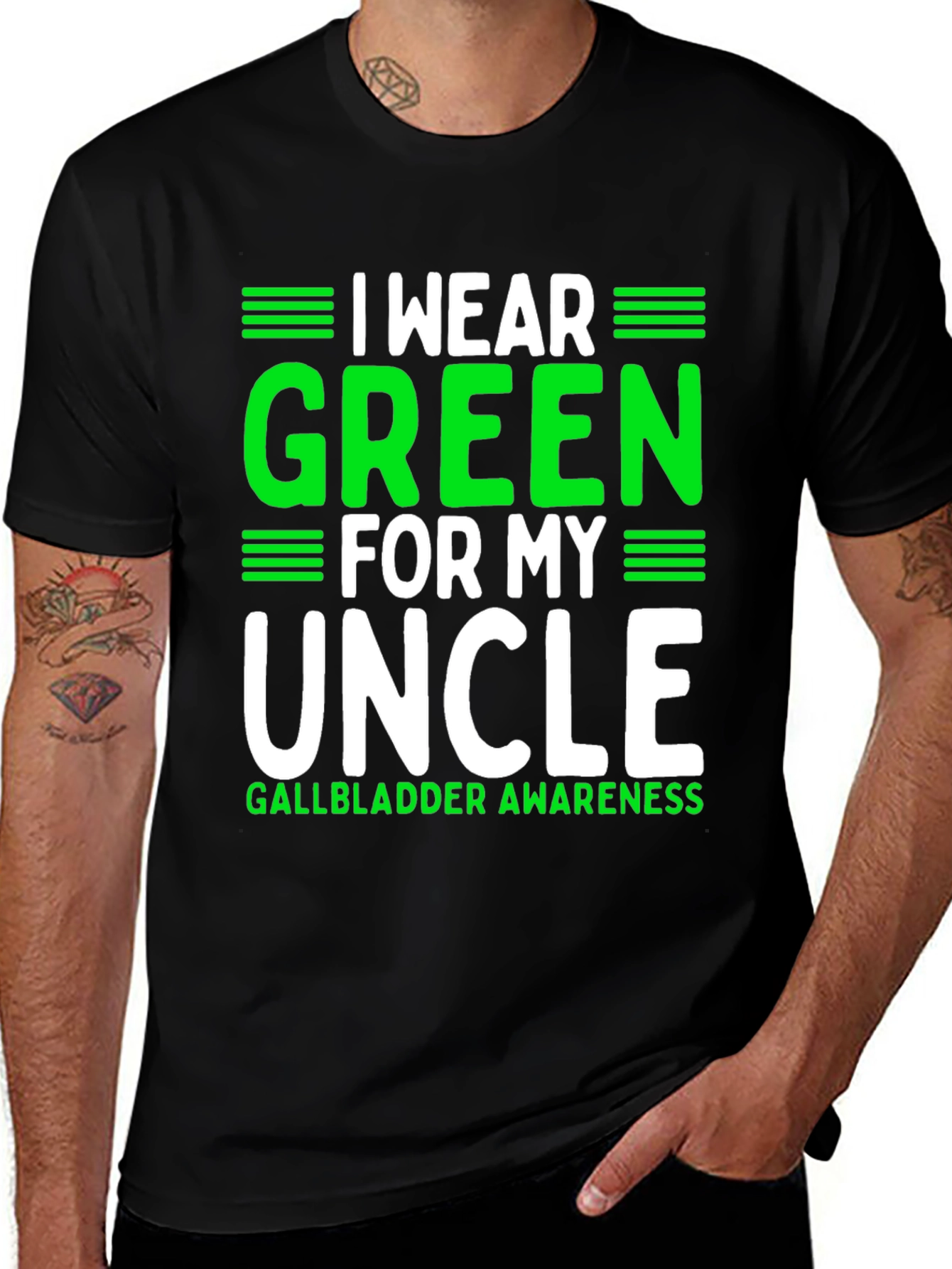 Variant 29 of Green for My Uncle Gallbladder Awareness T-Shirt