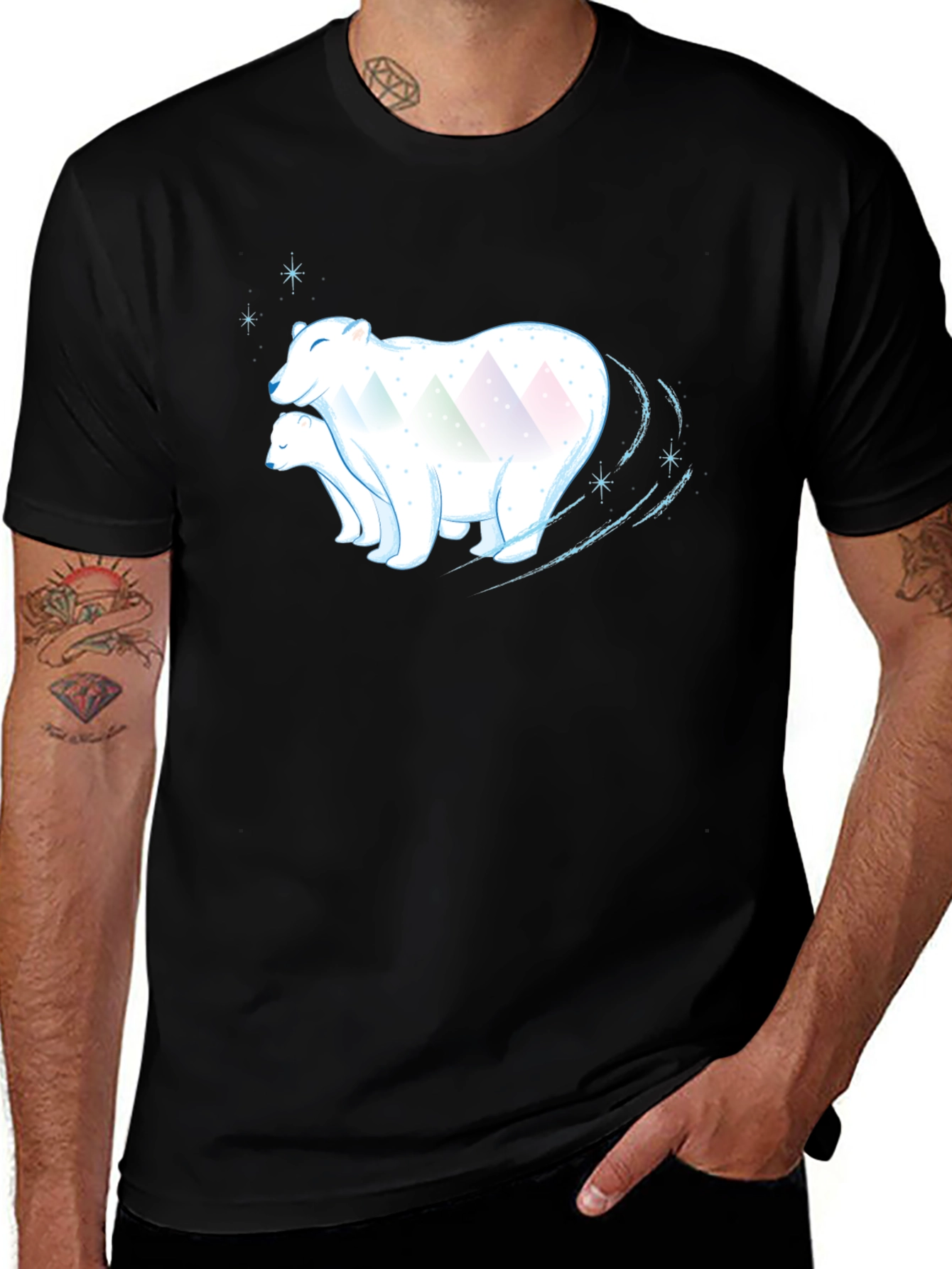 Variant 18 of Polar Bear Graphic Tee - Black