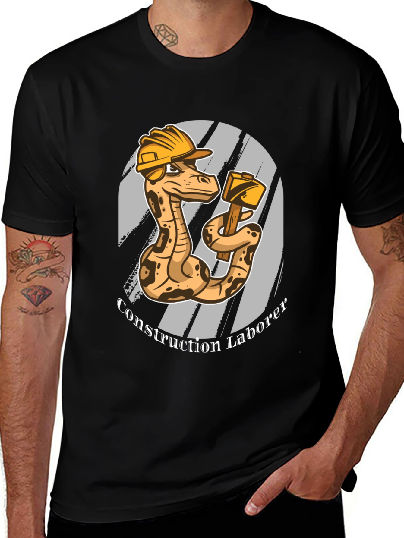 Variant 4 of Construction Snake Graphic T-Shirt