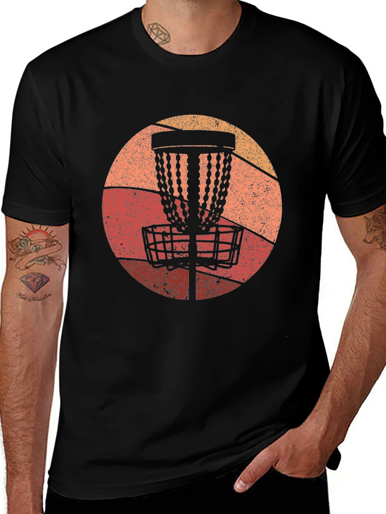 Retro Disc Golf Basket Graphic Tee