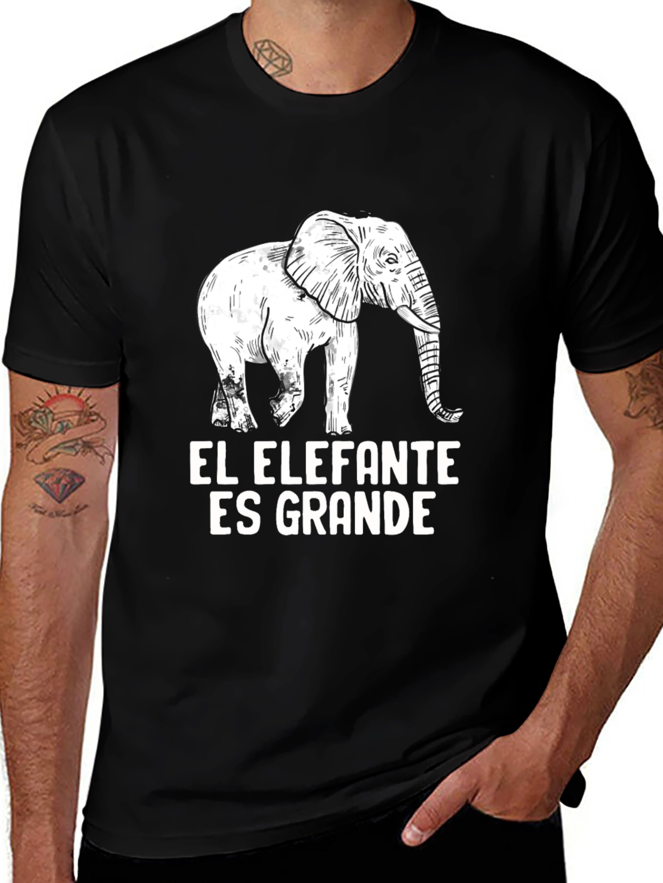 Variant 8 of Elephant Graphic Tee - "El Elefante Es Grande"