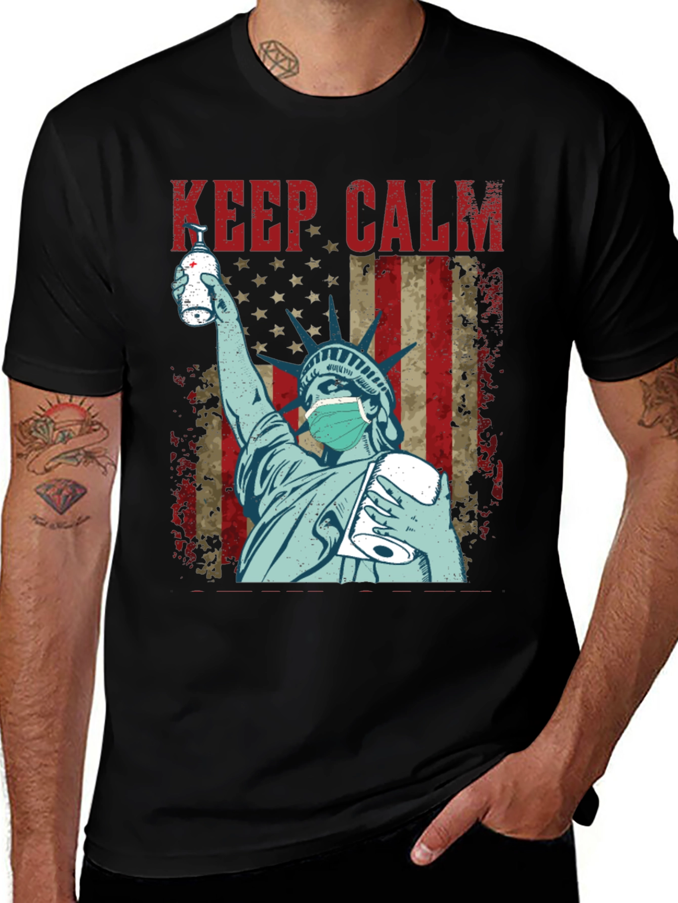 Variant 24 of Keep Calm Statue of Liberty Graphic Tee