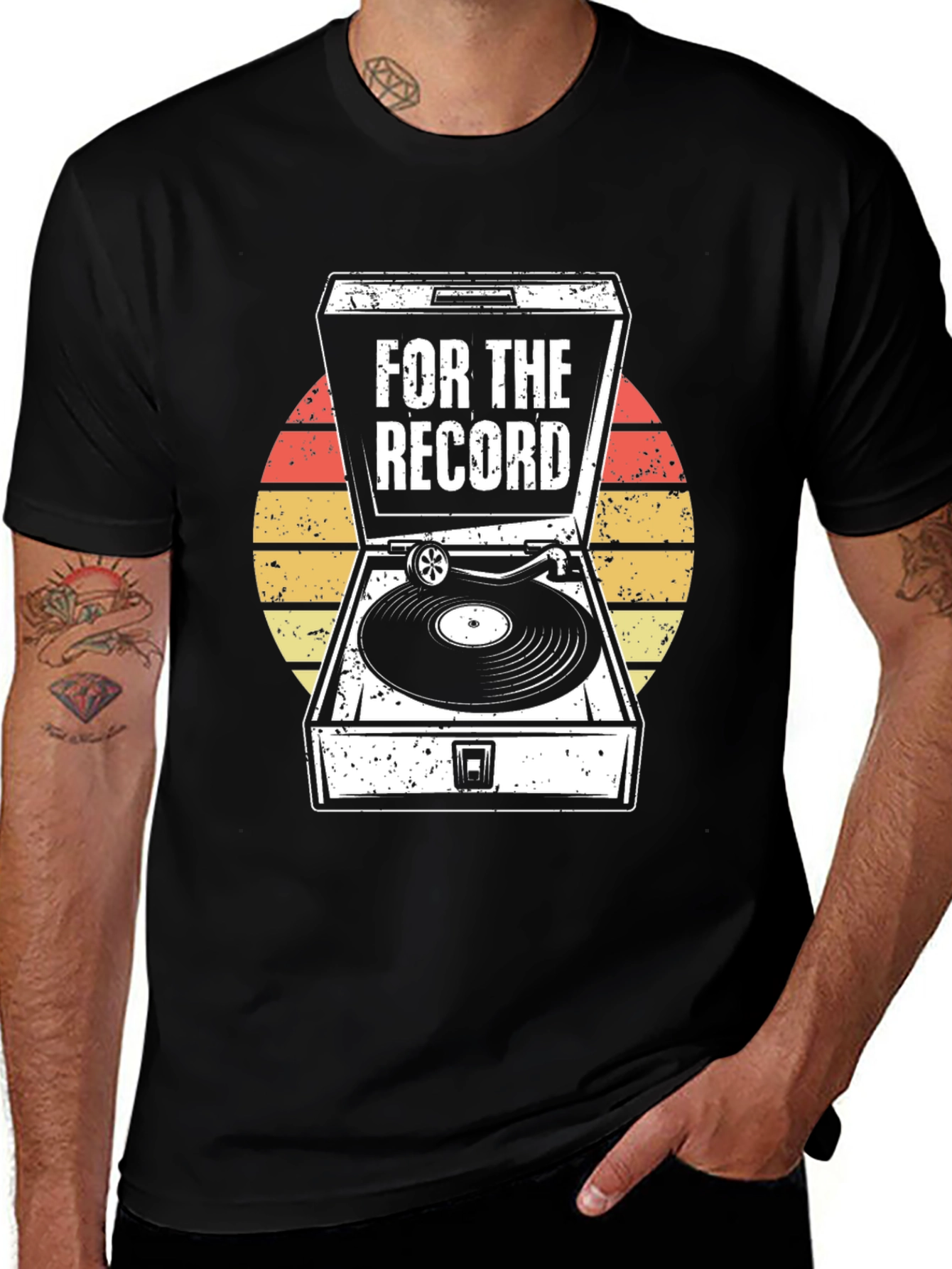 Variant 2 of For the Record Retro Graphic Tee - Vintage Style Shirt