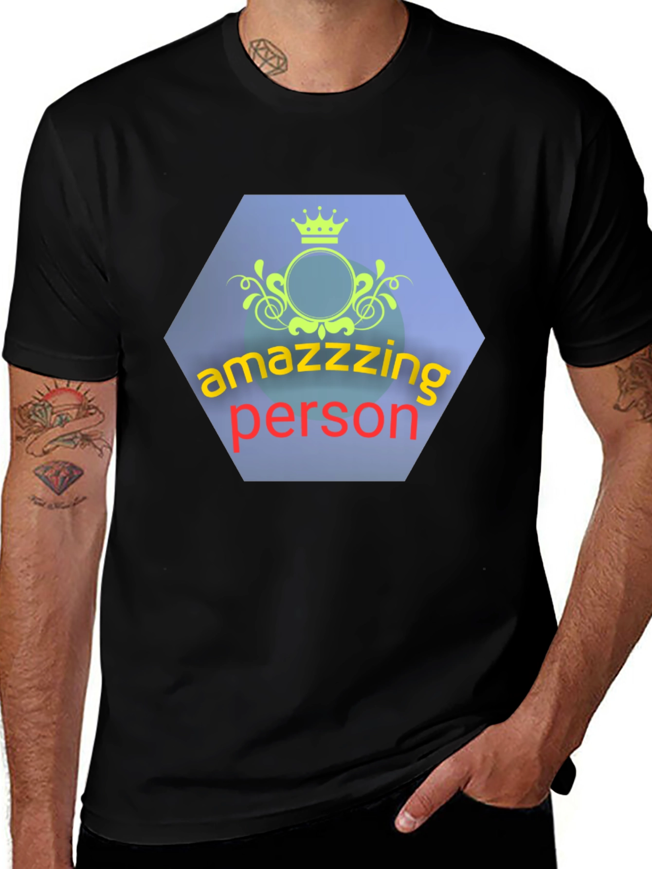 Variant 3 of Amazzzing Person Graphic Tee - Black
