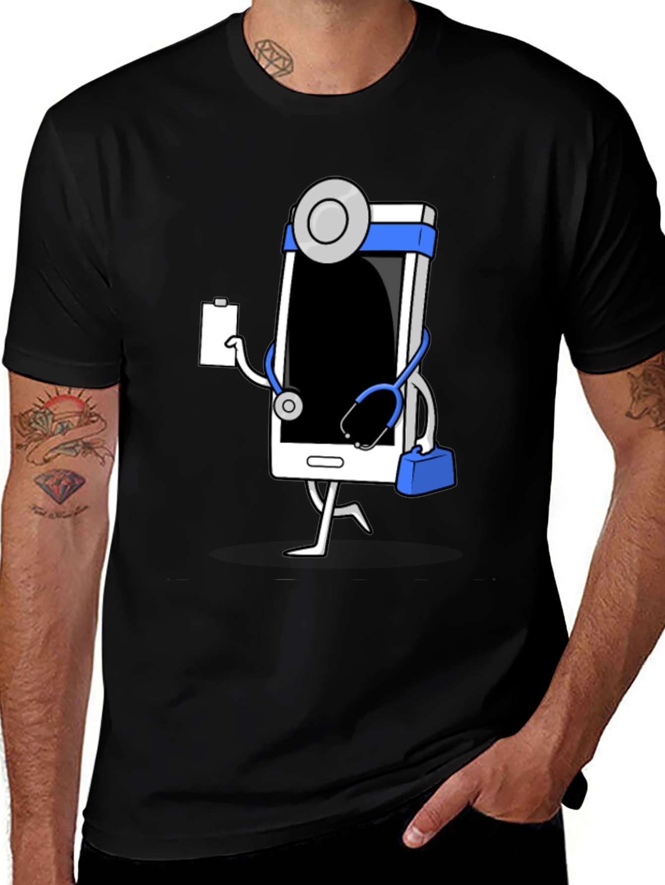 Variant 9 of Doctor Phone Black T-Shirt
