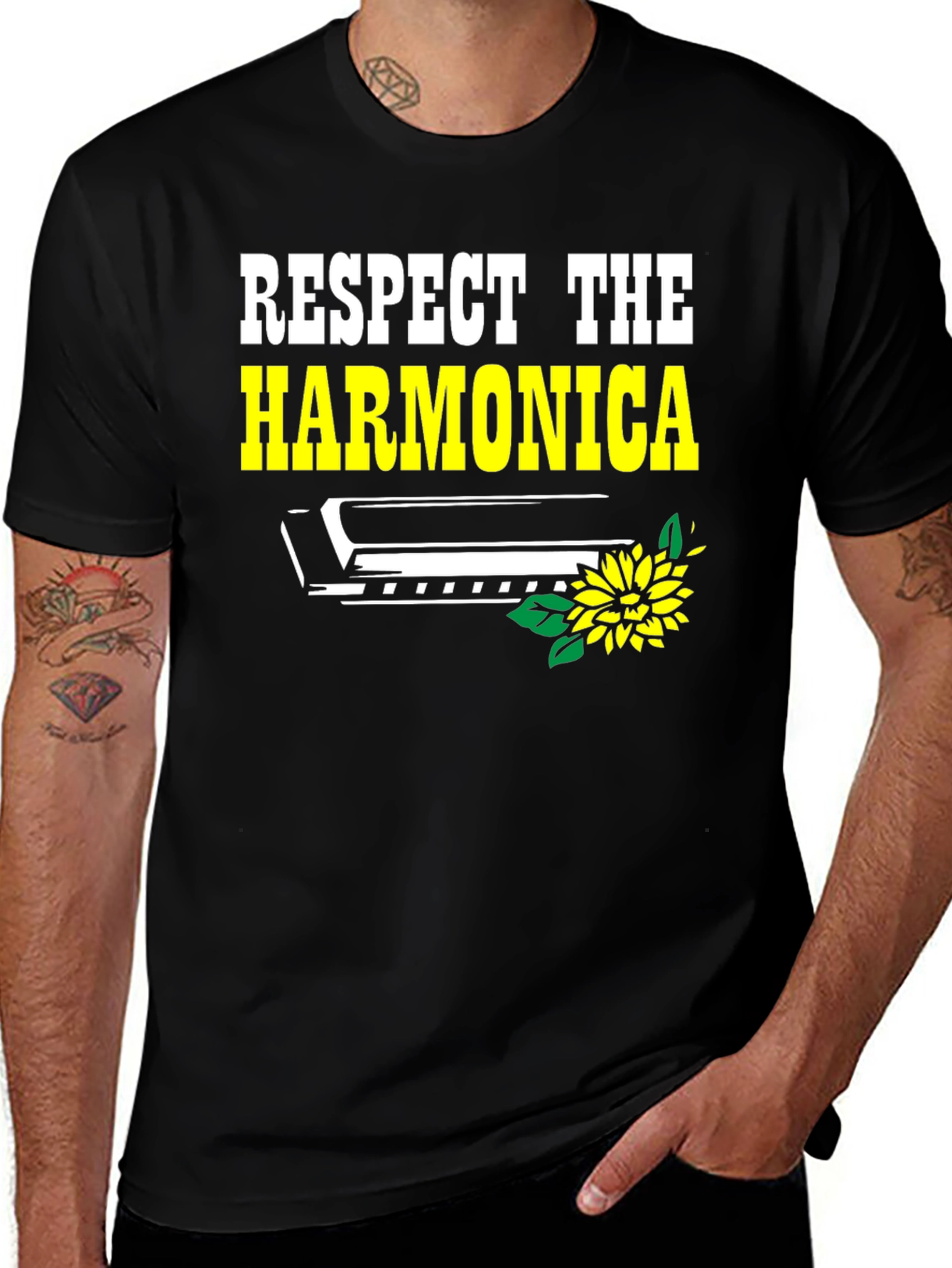 Variant 8 of Respect the Harmonica Graphic Tee