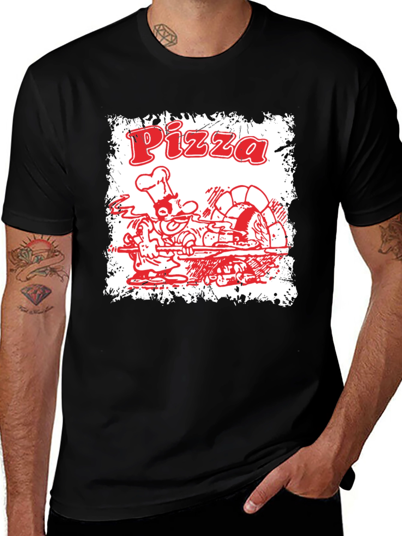 Variant 6 of Pizza Chef Graphic T-Shirt - Black
