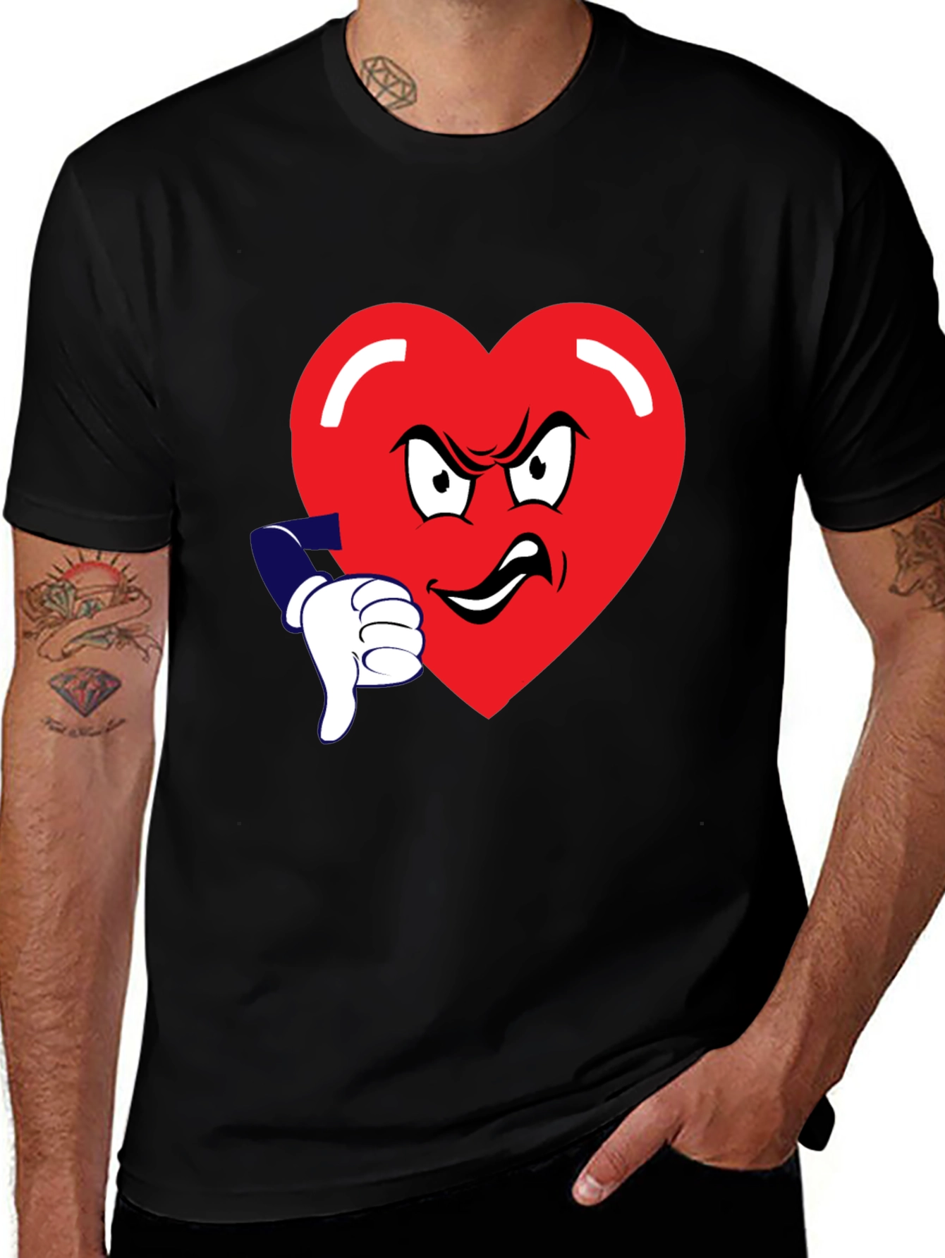 Variant 20 of Grumpy Heart Thumbs Down Graphic Tee