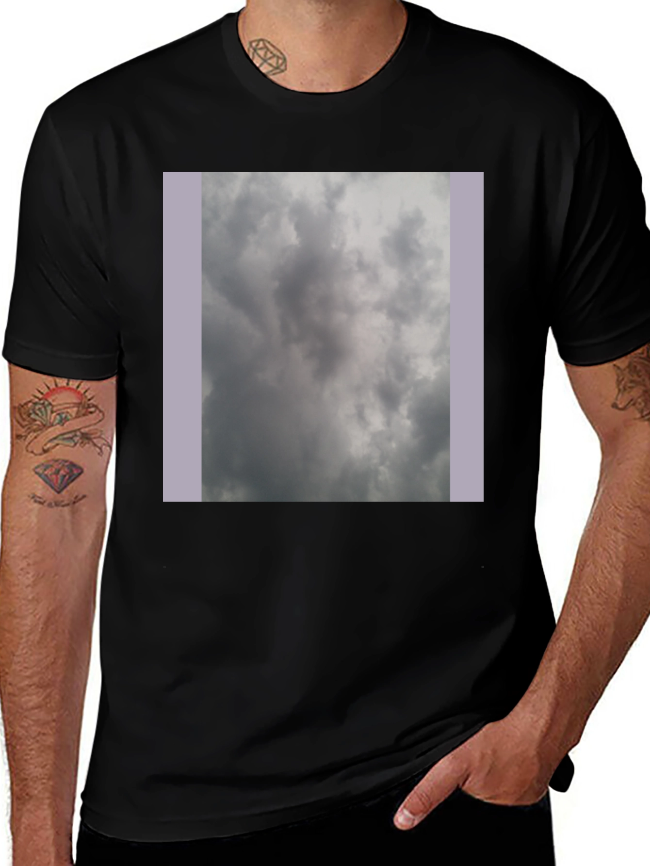 Variant 2 of Stormy Sky Graphic Tee - Unique Cloudscape Design