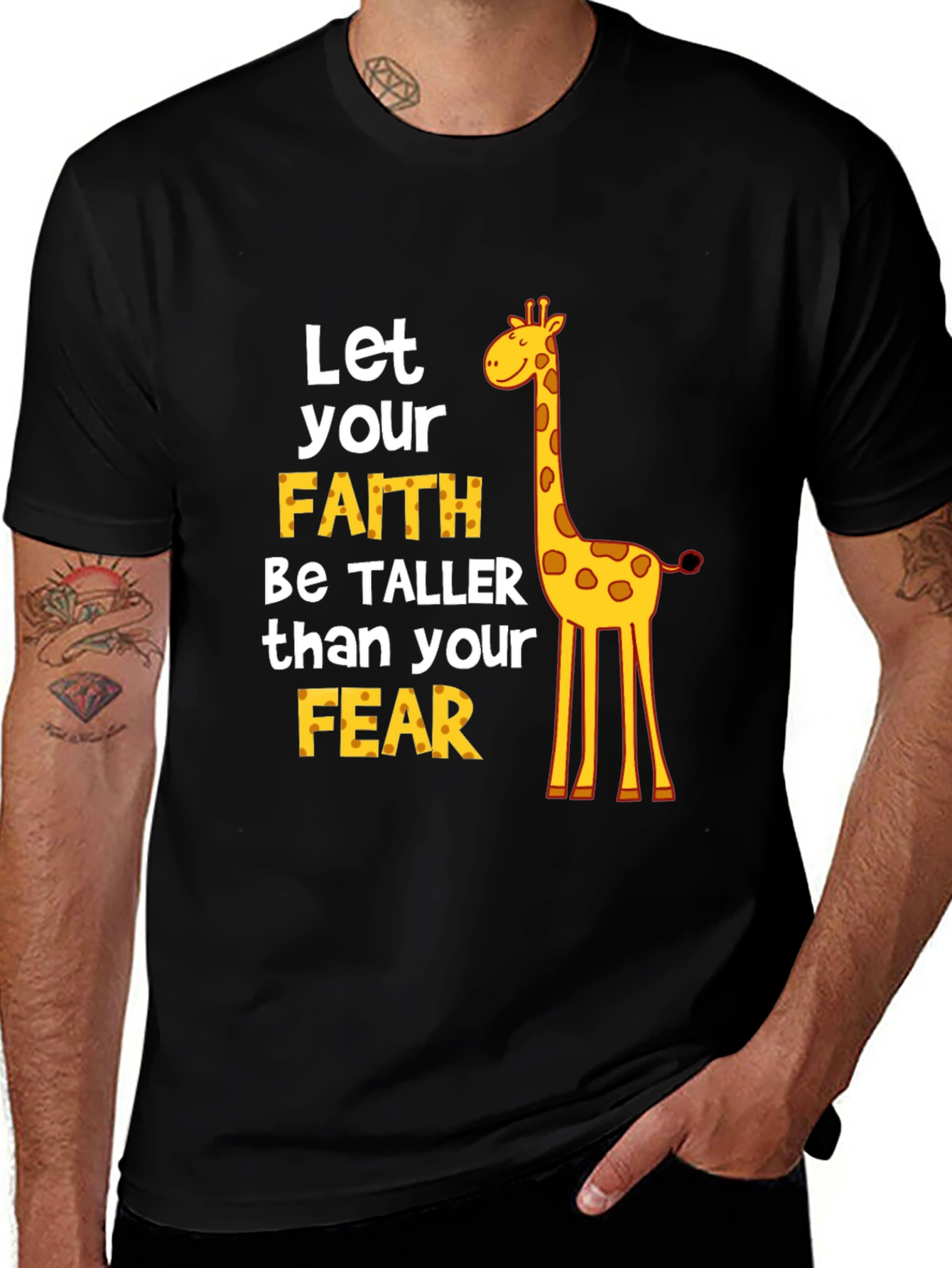 Faith Over Fear Giraffe Graphic Tee