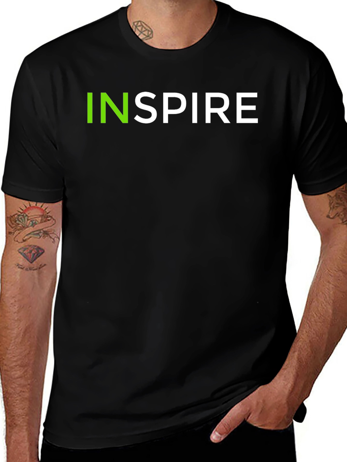 Variant 29 of Inspire Graphic Tee - Black Cotton Blend T-Shirt