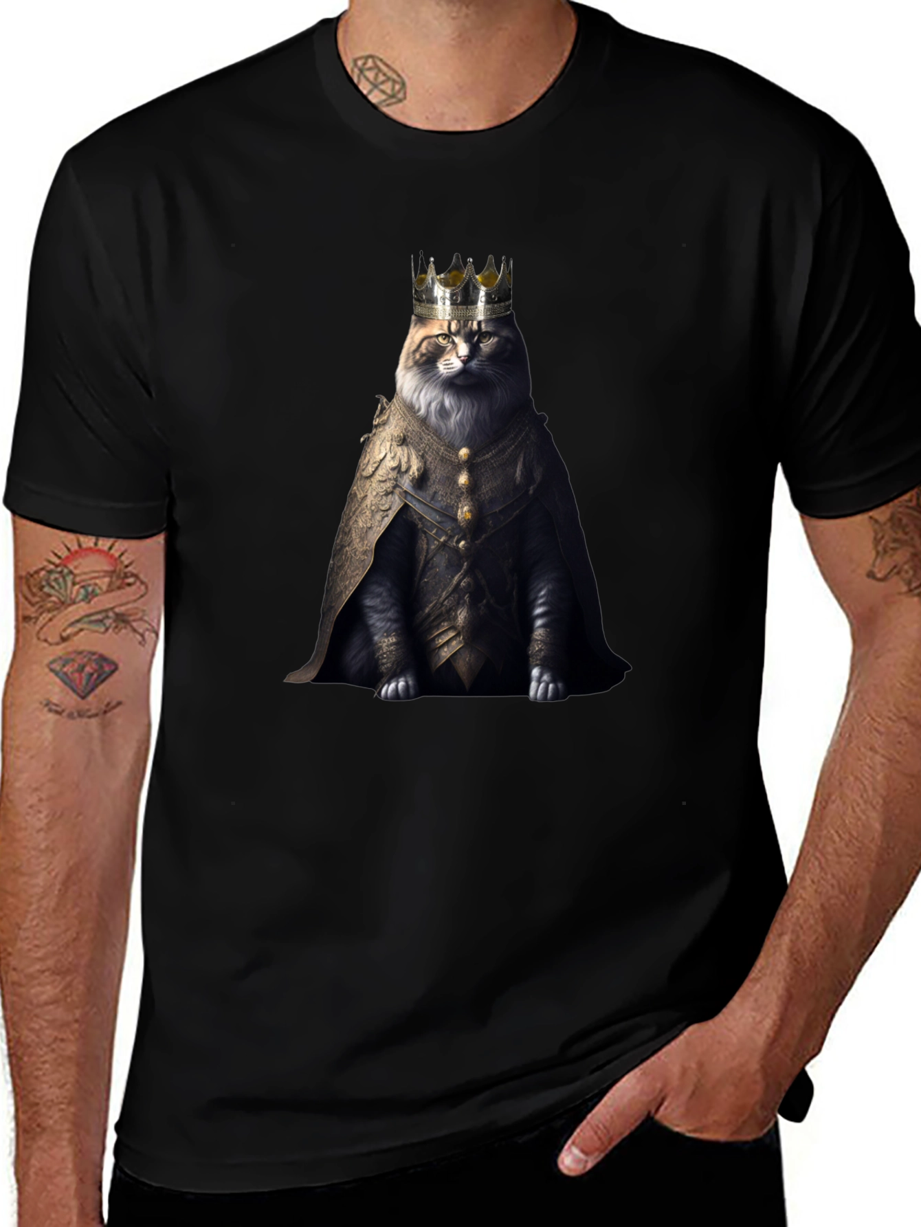 Variant 7 of Royal Cat T-Shirt - Kingly Kitty Apparel